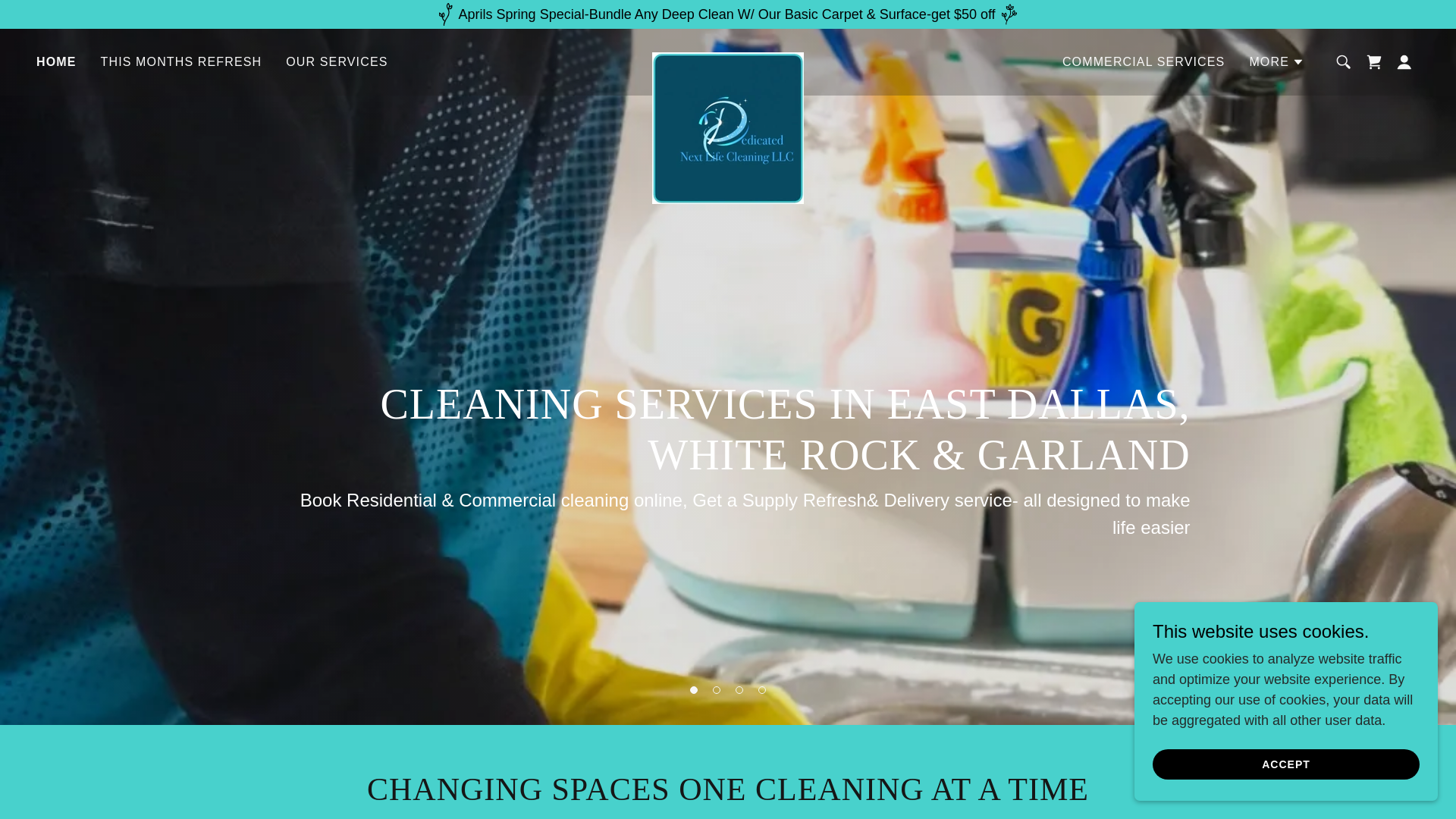 website screenshot of https://dedicatednextlifecleaningdallas.com
