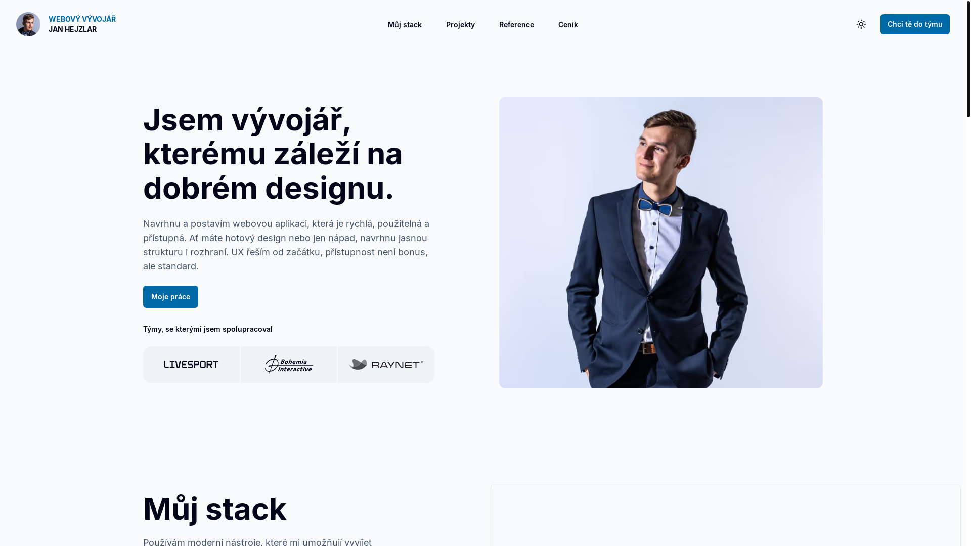 website screenshot of https://janhejzlar.com/