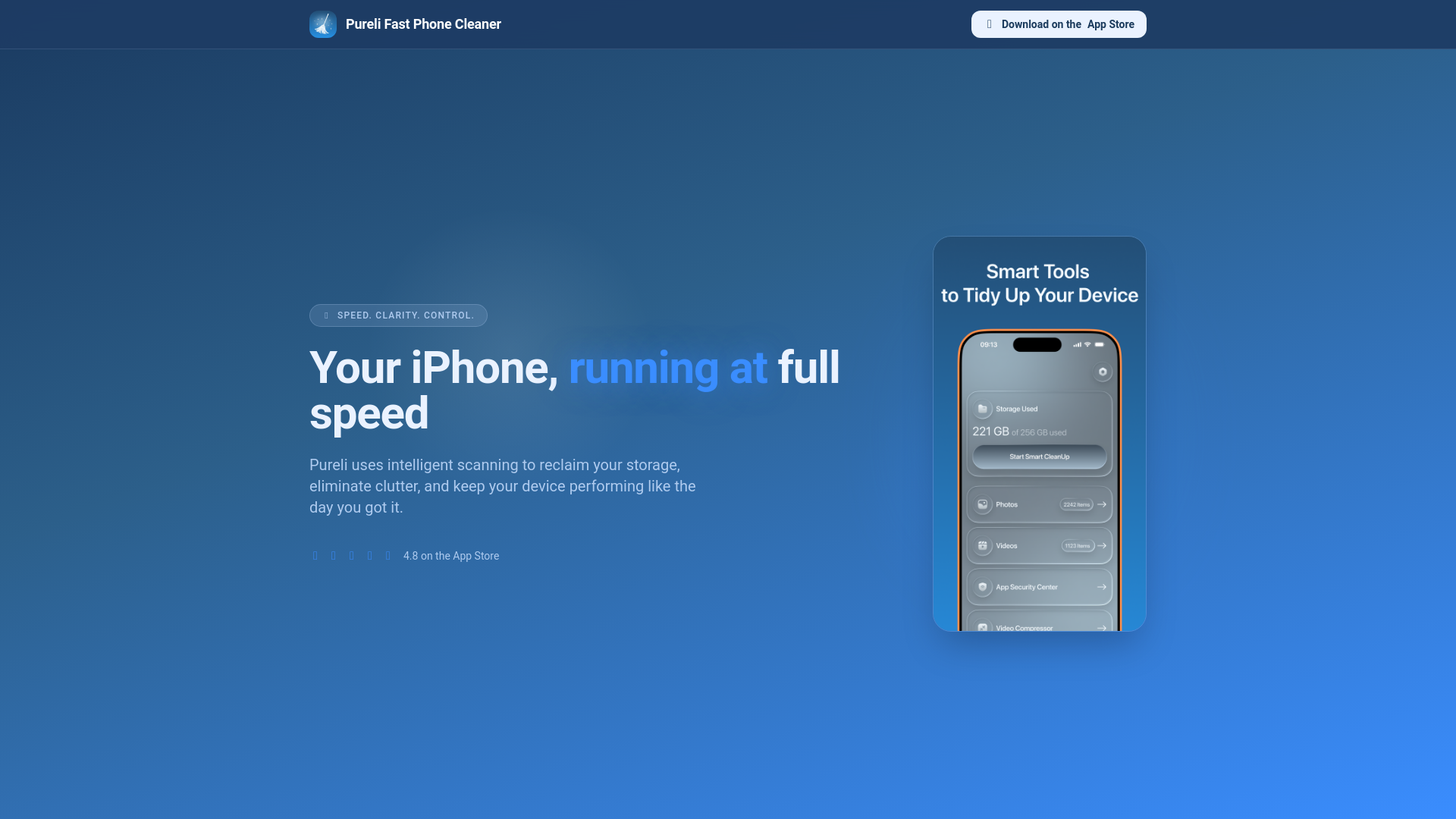 website screenshot of https://pureli-cleaner-com.pages.dev/