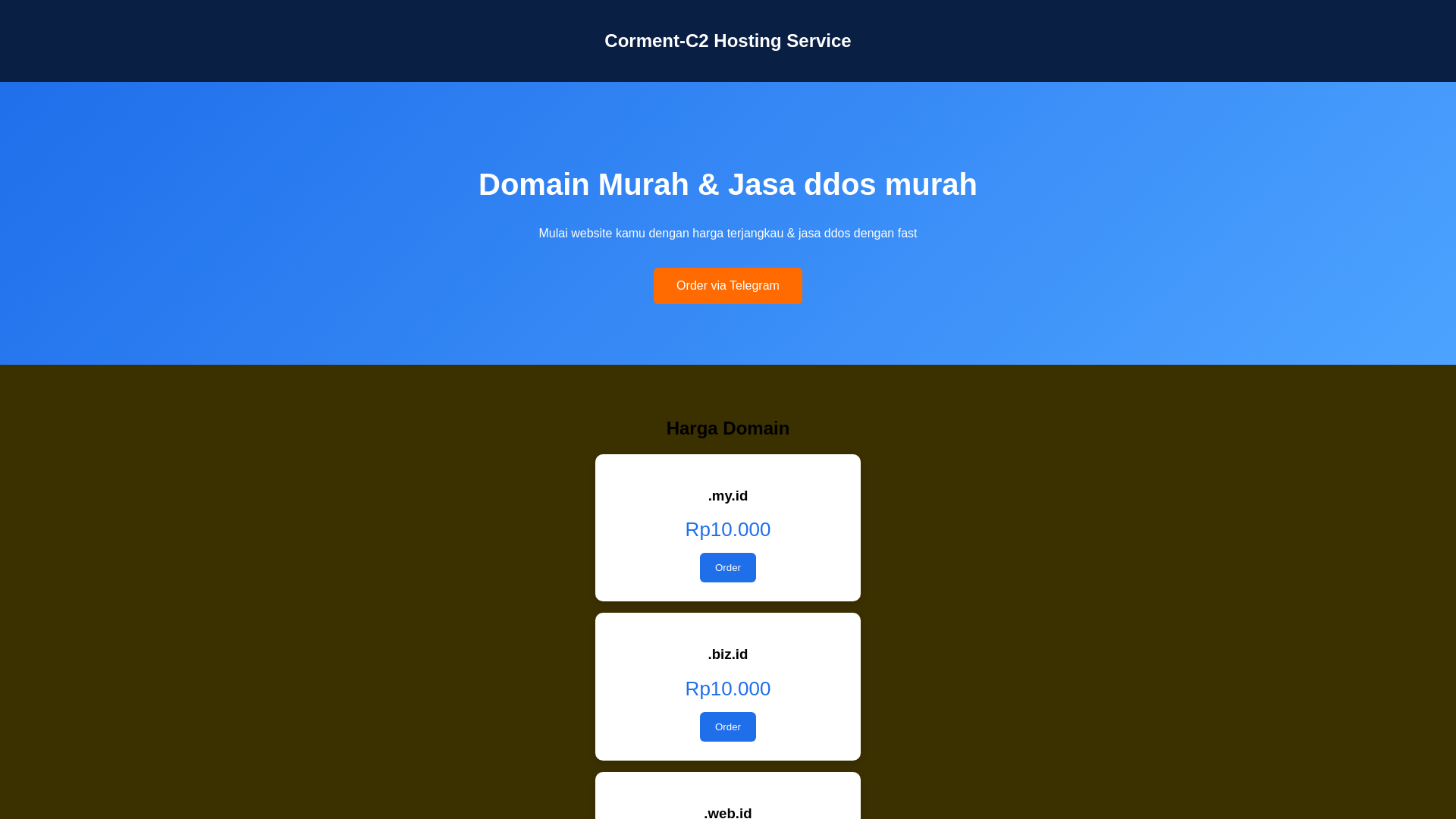 website screenshot of https://cormentc2.web.id