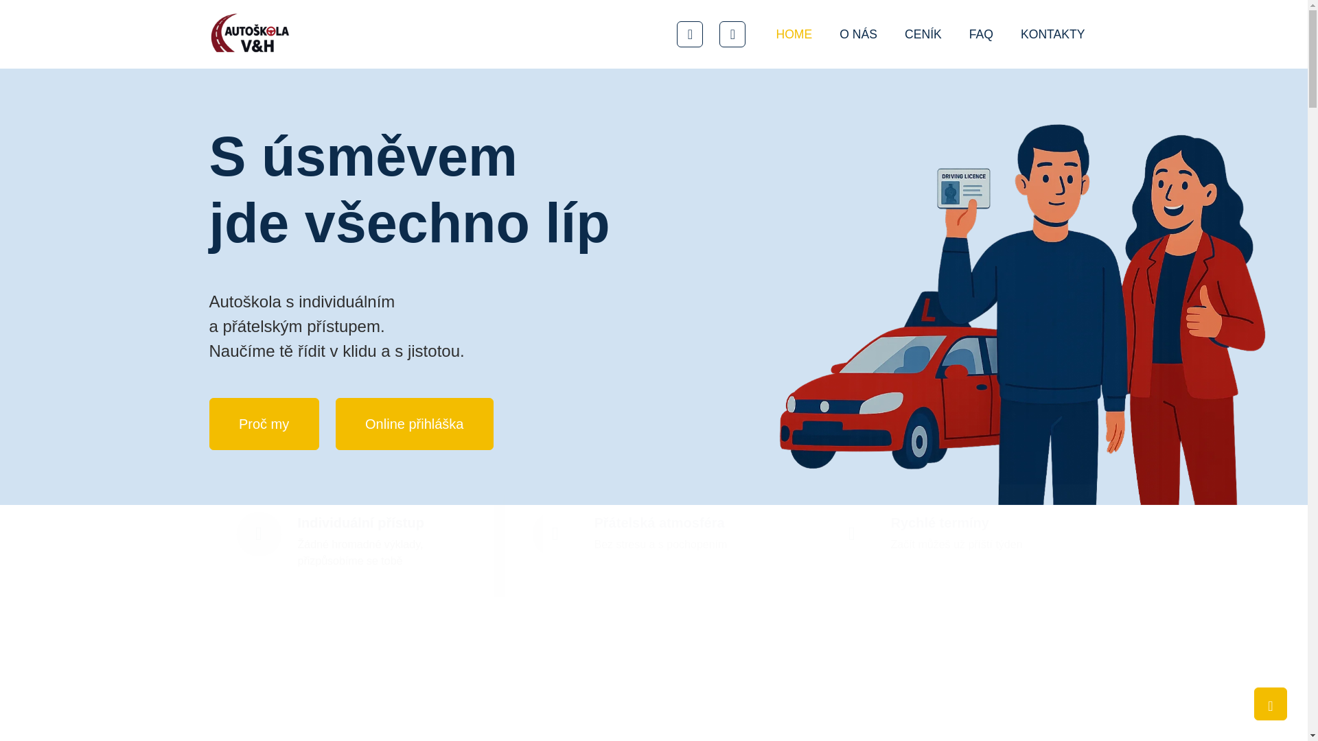 website screenshot of https://autoskolavh.cz/