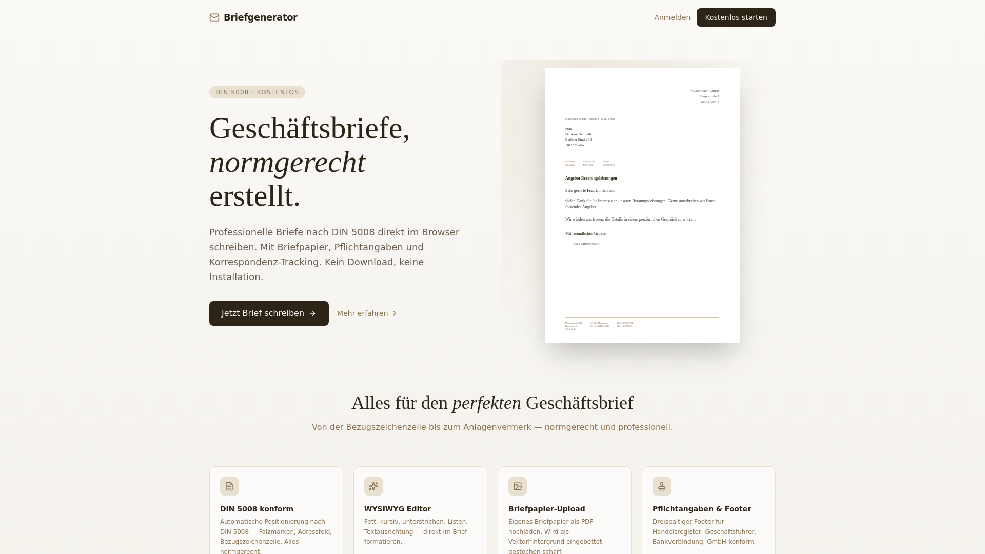website screenshot of https://briefgenerator.pages.dev/