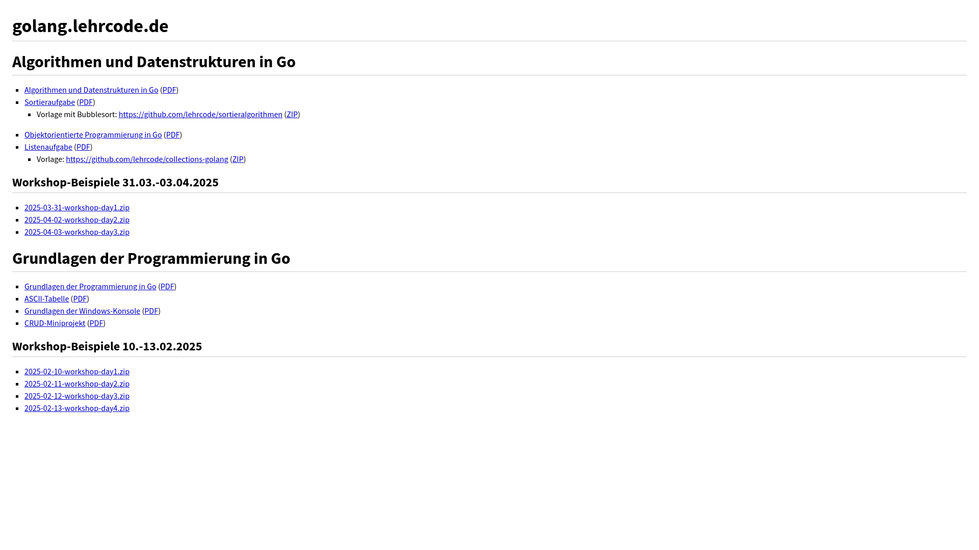 website screenshot of https://go-lang.pages.dev/