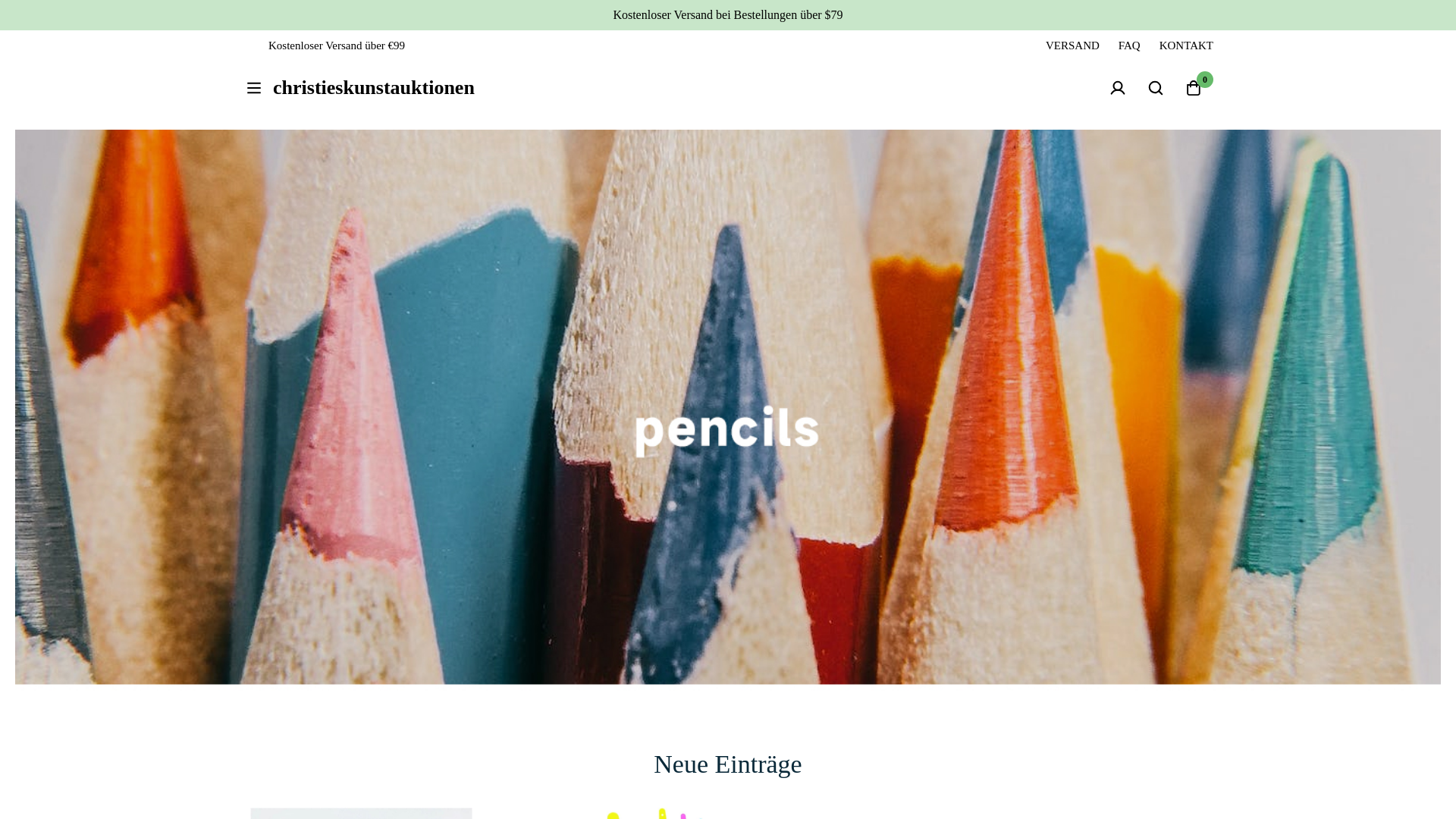 website screenshot of https://christieskunstauktionen.de