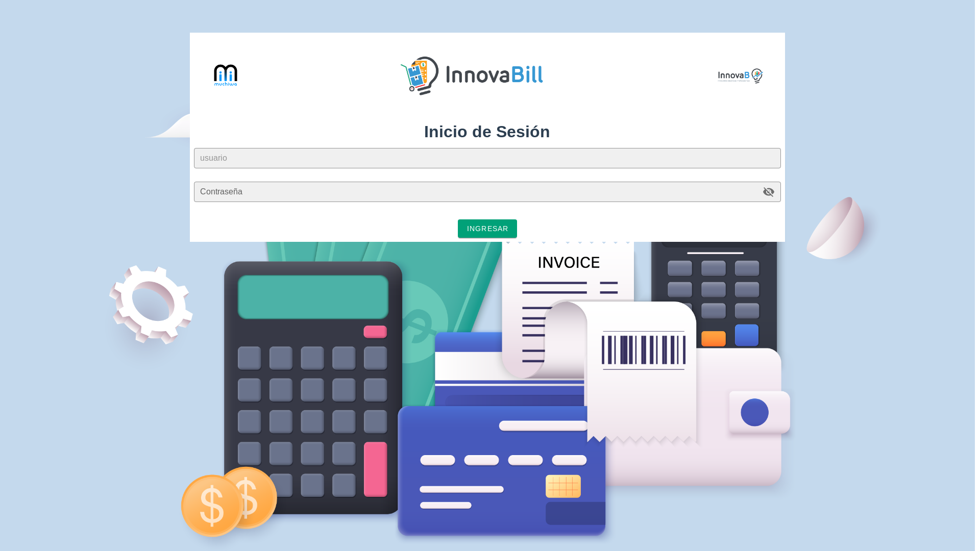 website screenshot of https://tu.innovabill.app/