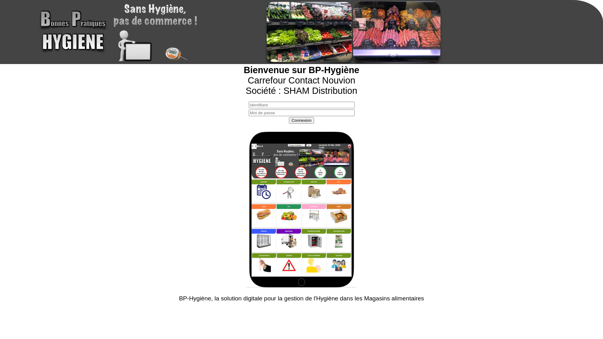 website screenshot of https://shamdistribution-bp.fr/