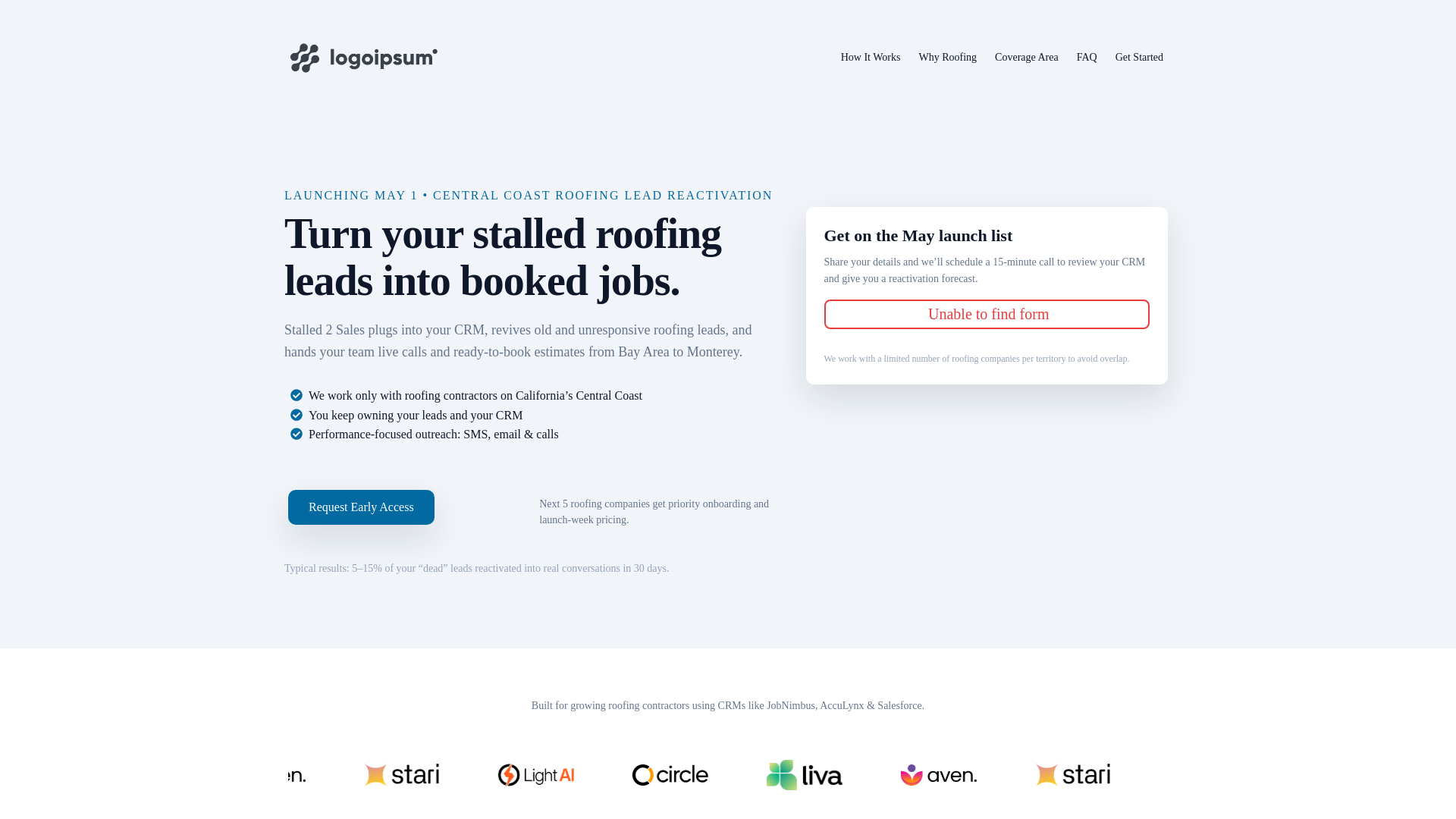 website screenshot of https://stalledtosales.ai