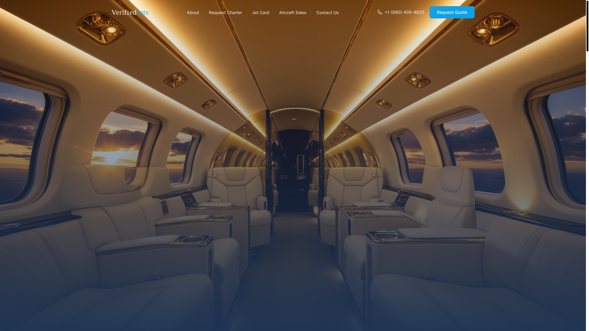 website screenshot of https://verifiedjets.com/