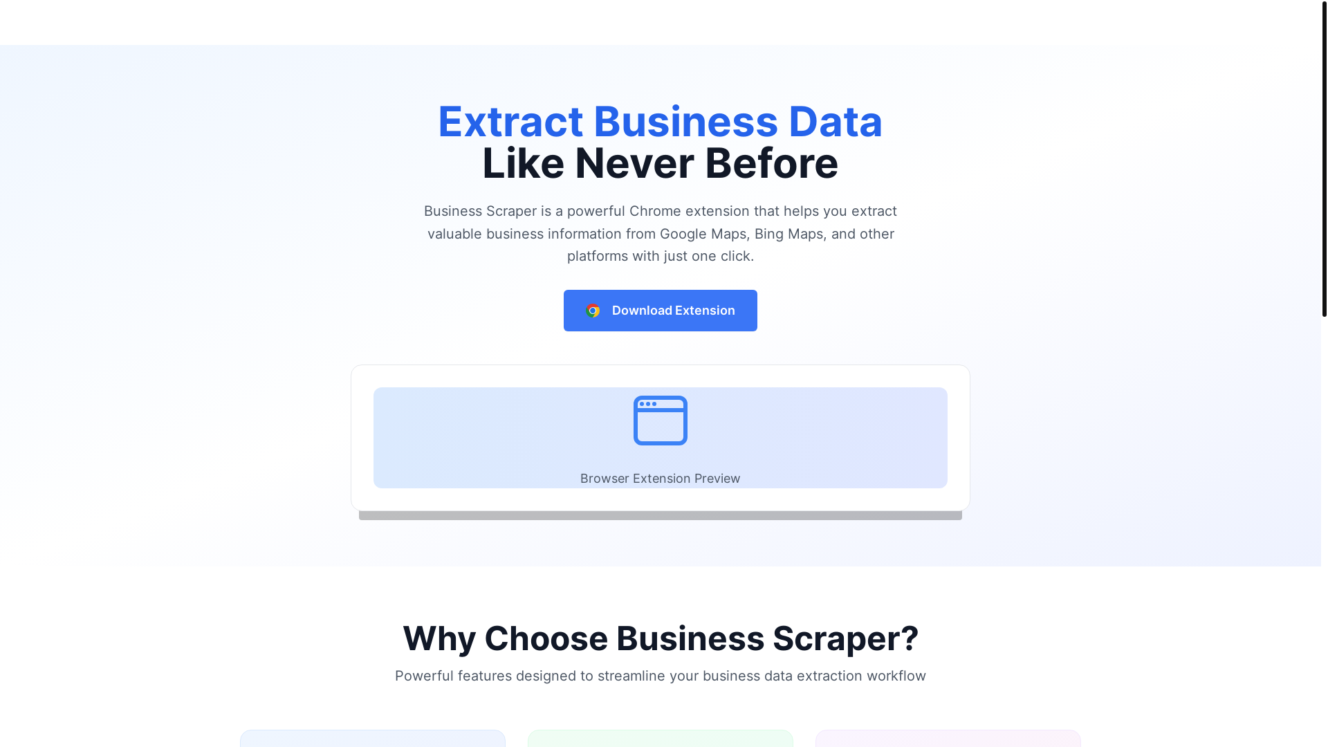 website screenshot of https://businessscraper-com.pages.dev/