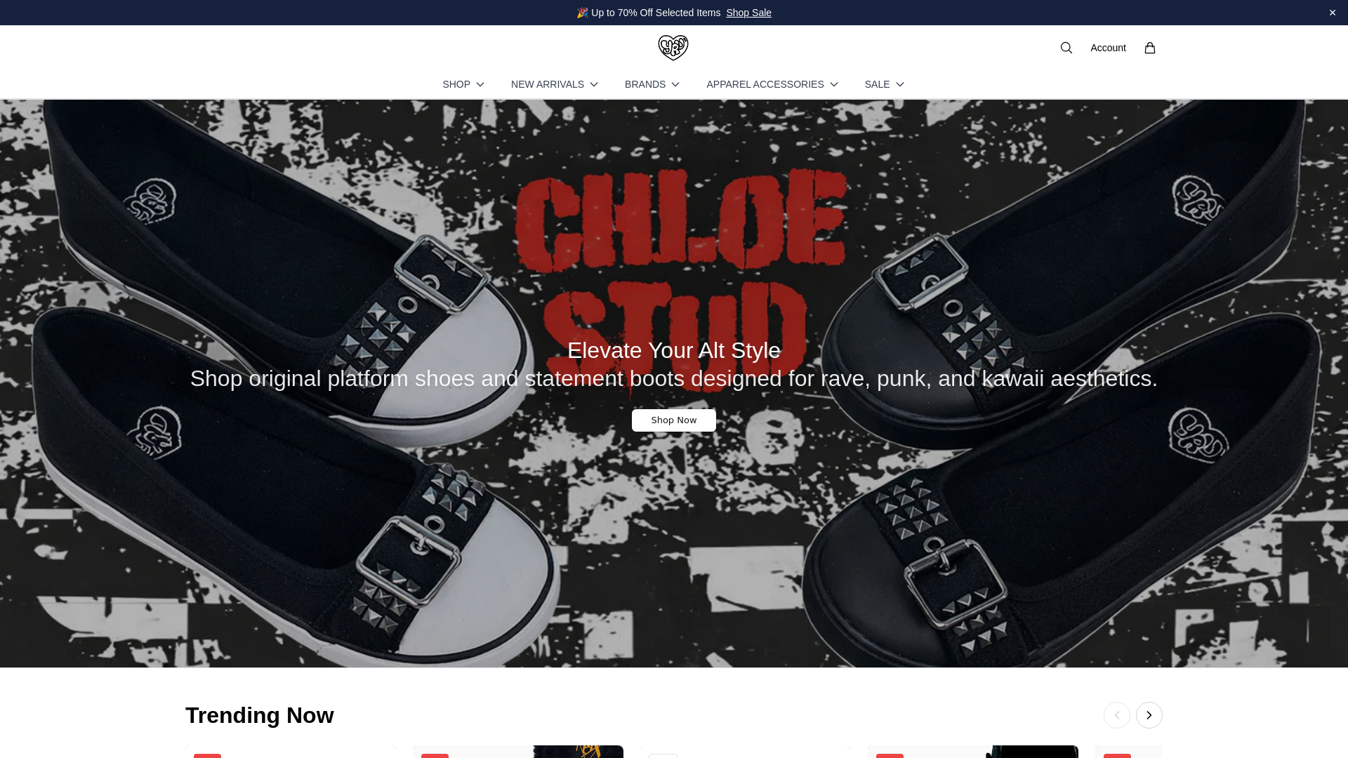website screenshot of https://yrushoesstore.shop/
