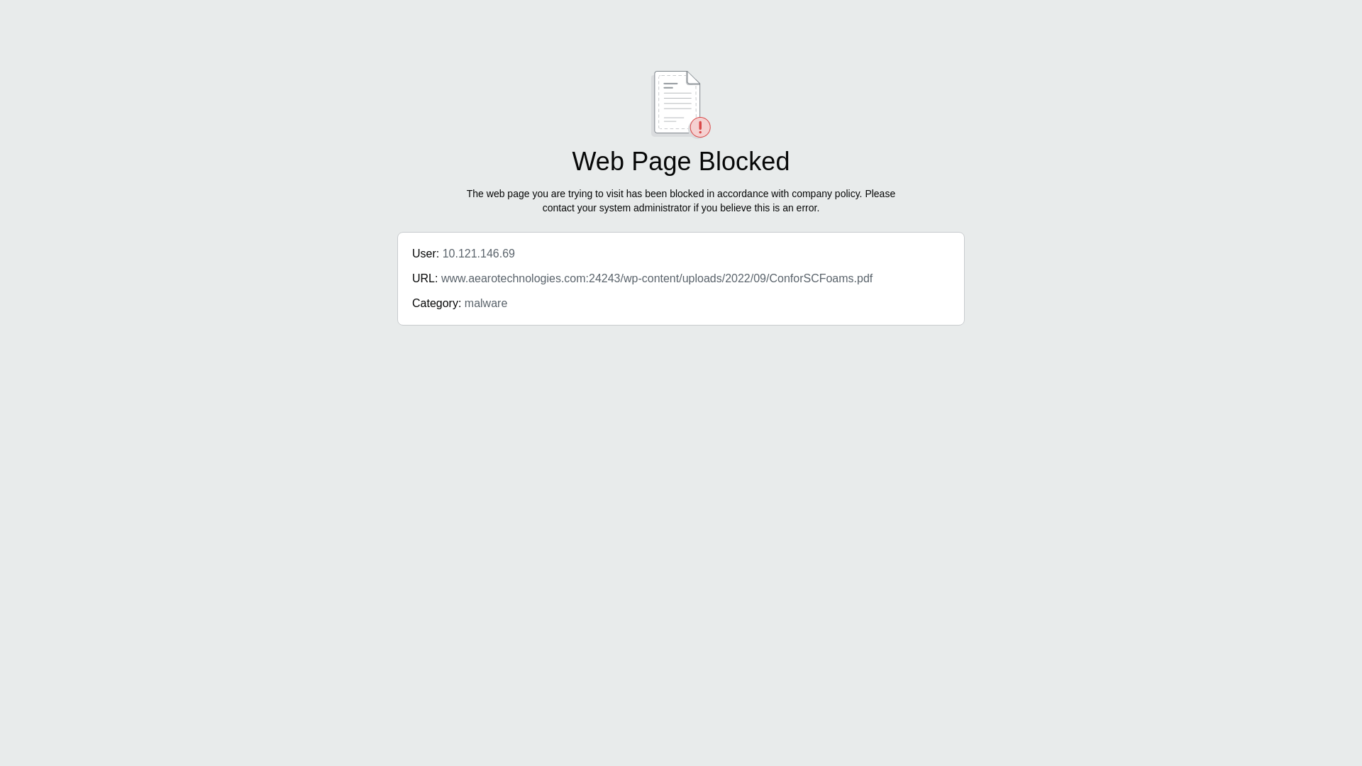 website screenshot of https://www.aearotechnologies.com/wp-content/uploads/2022/09/ConforSCFoams.pdf