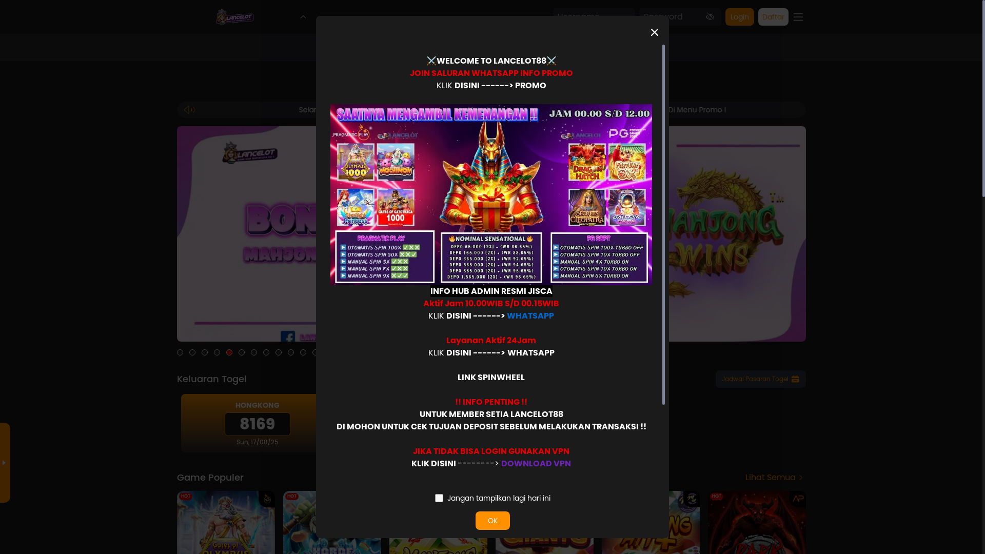 website screenshot of https://lancelot88-strong.xyz/
