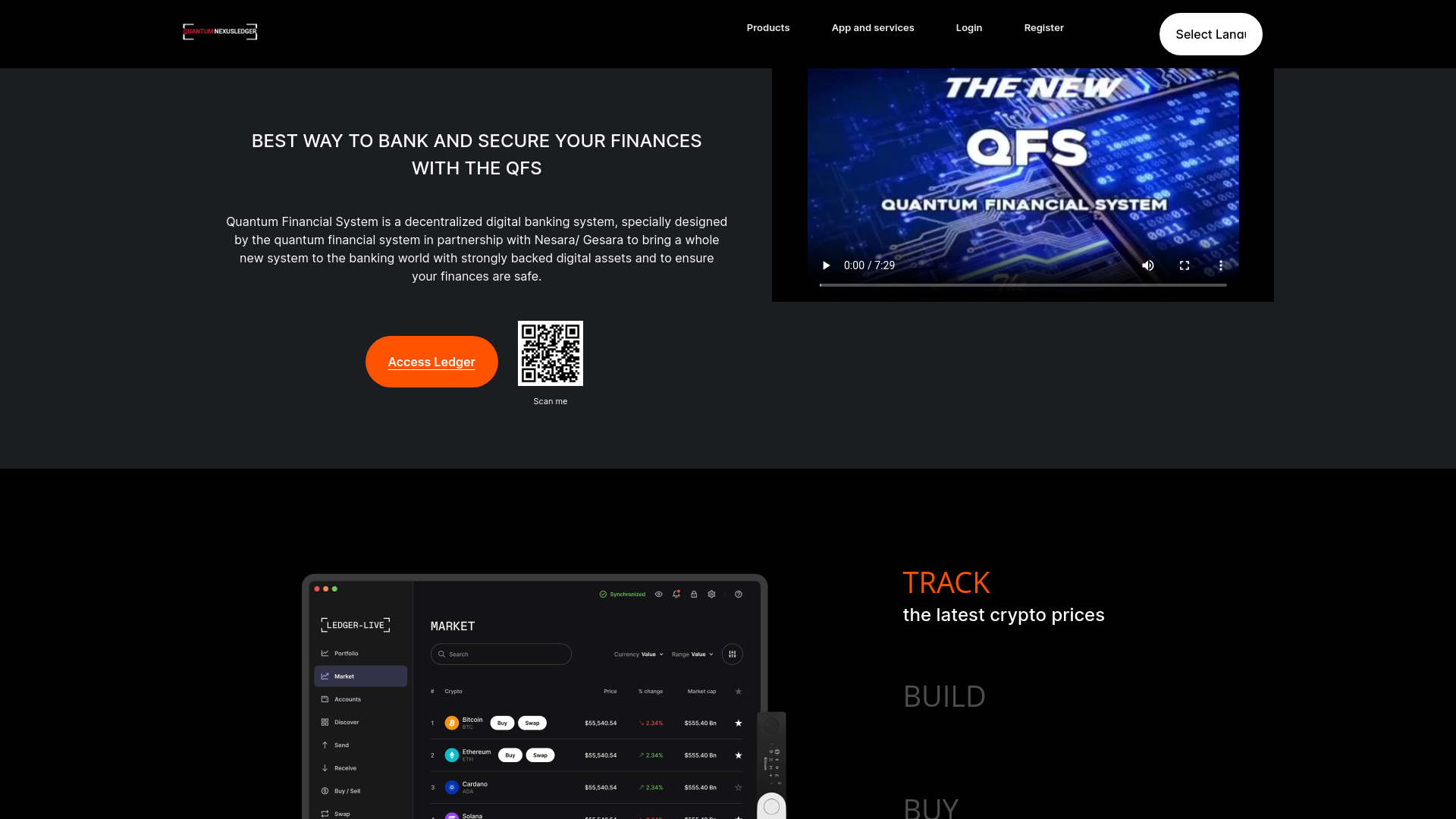 website screenshot of https://quantumnexusledger.com/