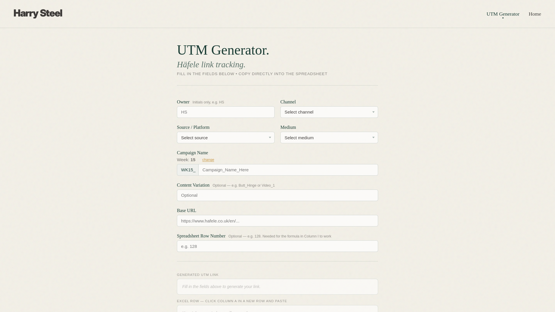 website screenshot of https://utmtracker.pages.dev/
