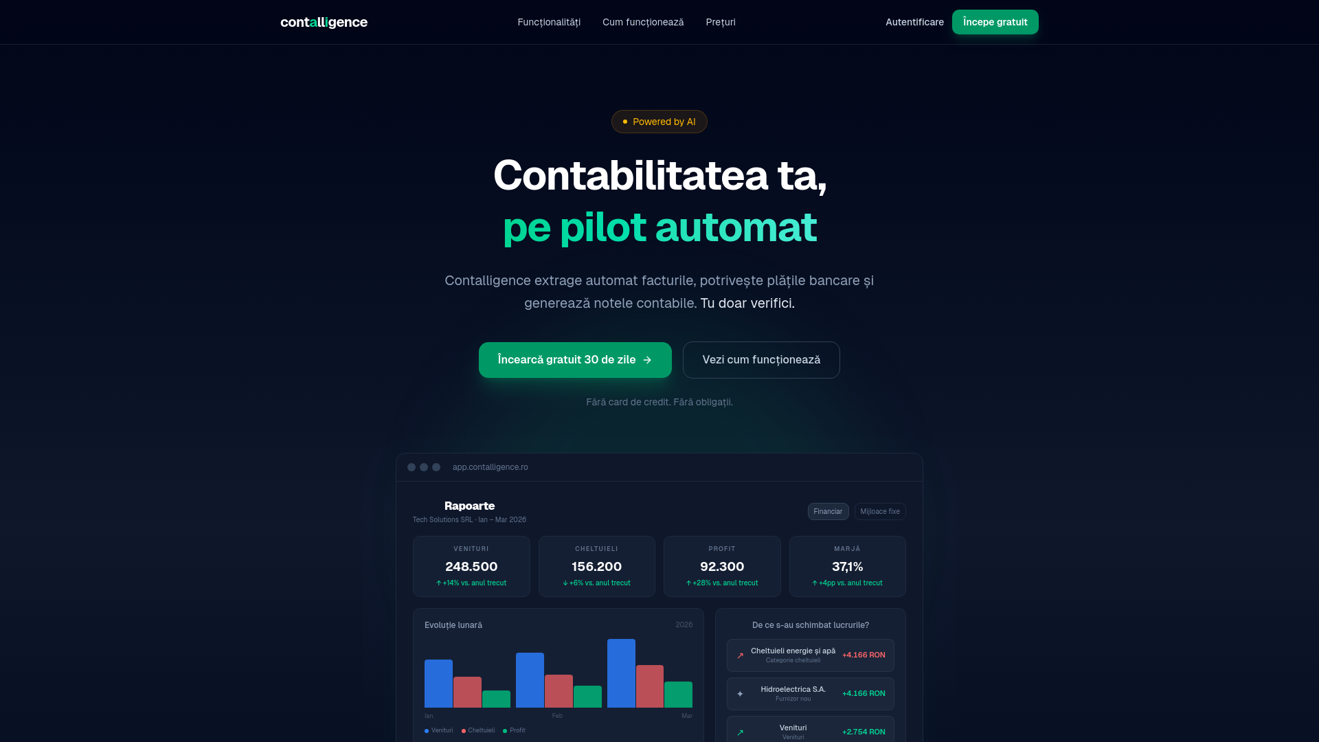 website screenshot of https://contalligence.ro/