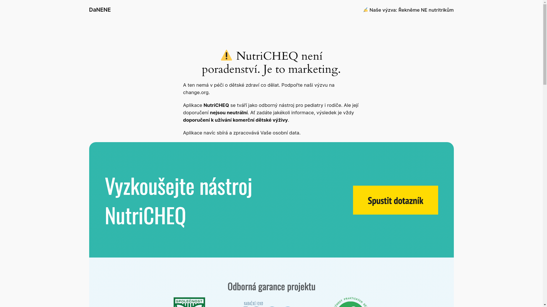 website screenshot of https://danene.cz/