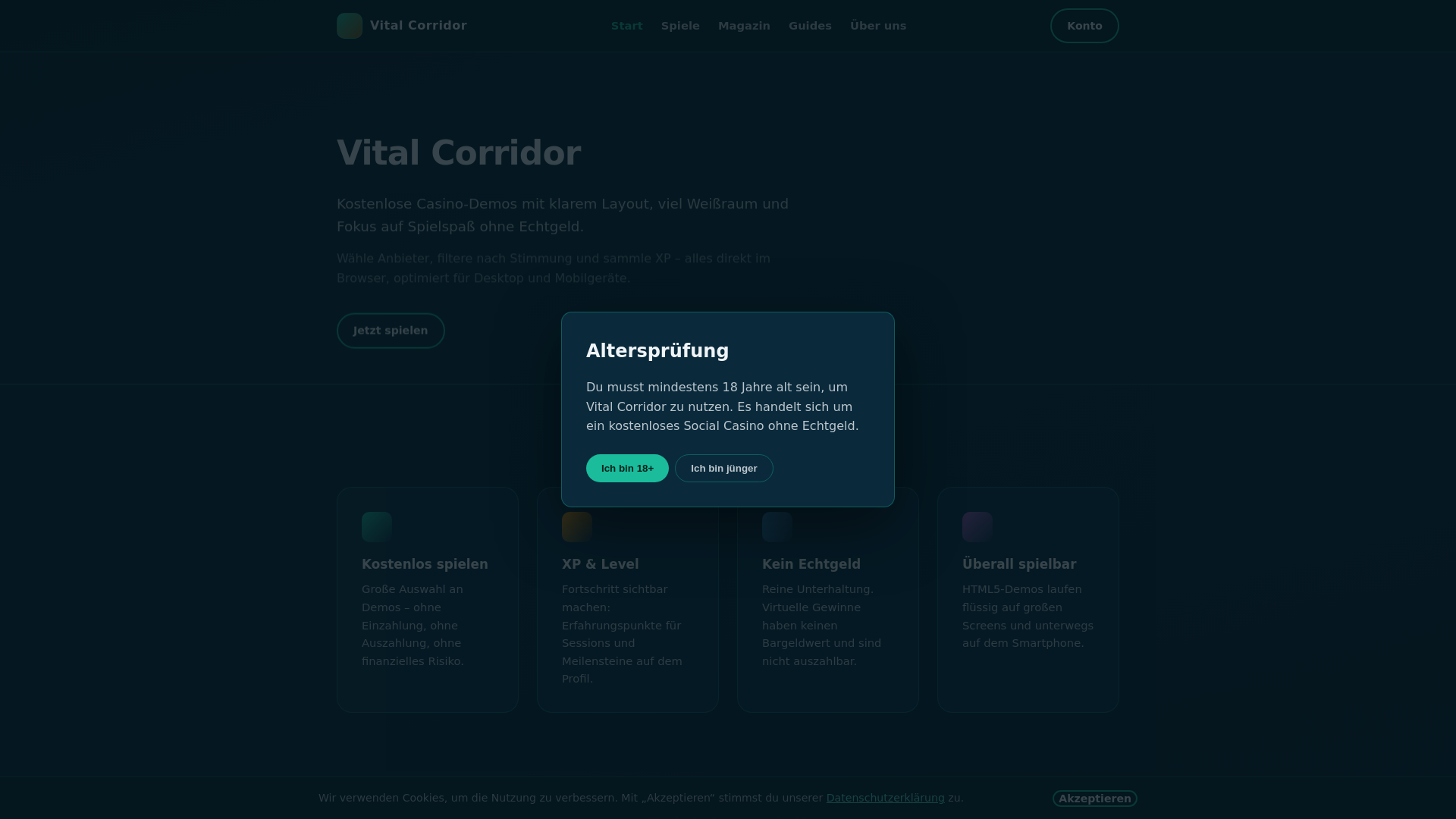 website screenshot of https://vitalcorridor.de/