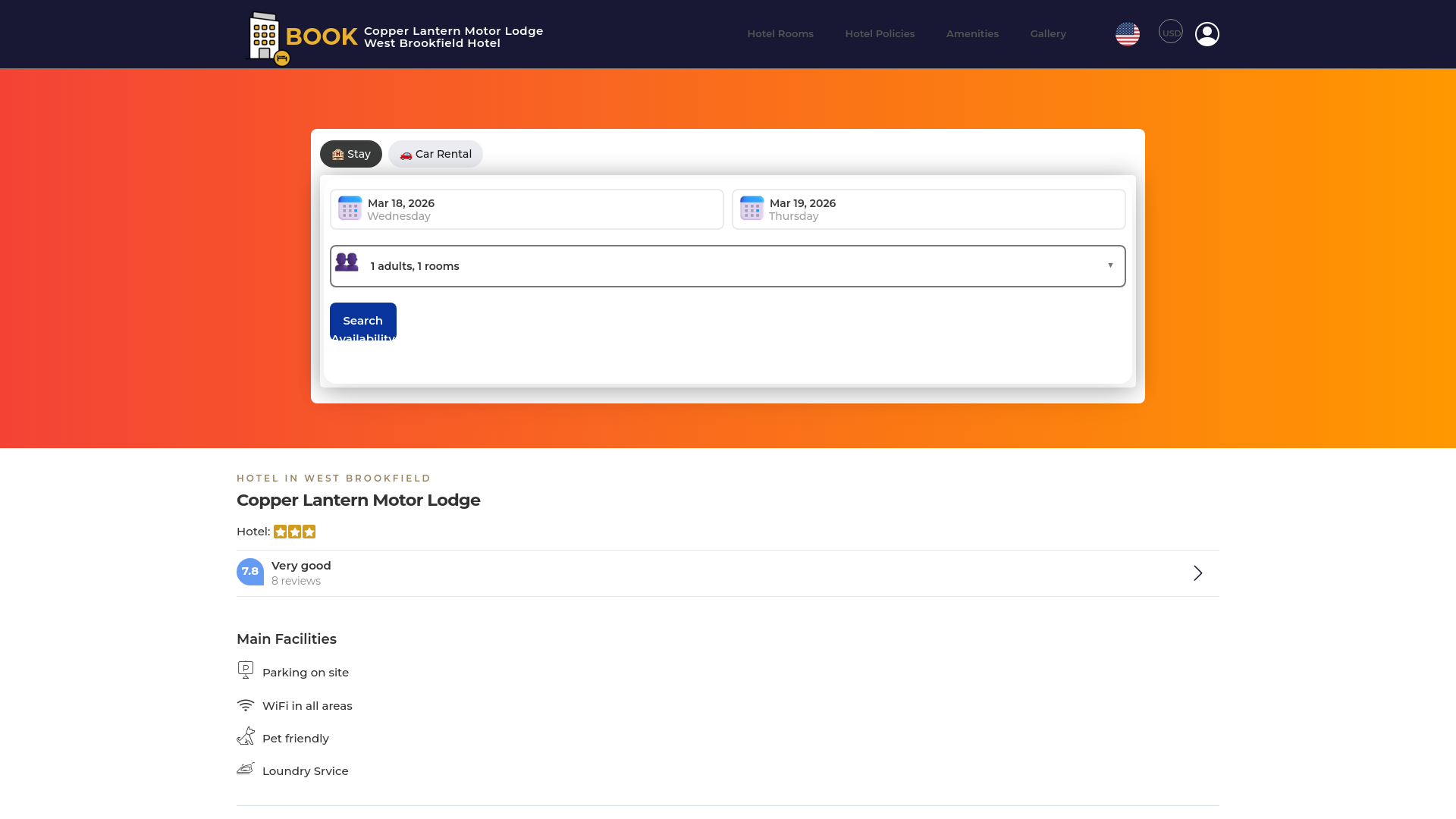 website screenshot of https://copperlanternmotorlodgewestbrookfield.site/