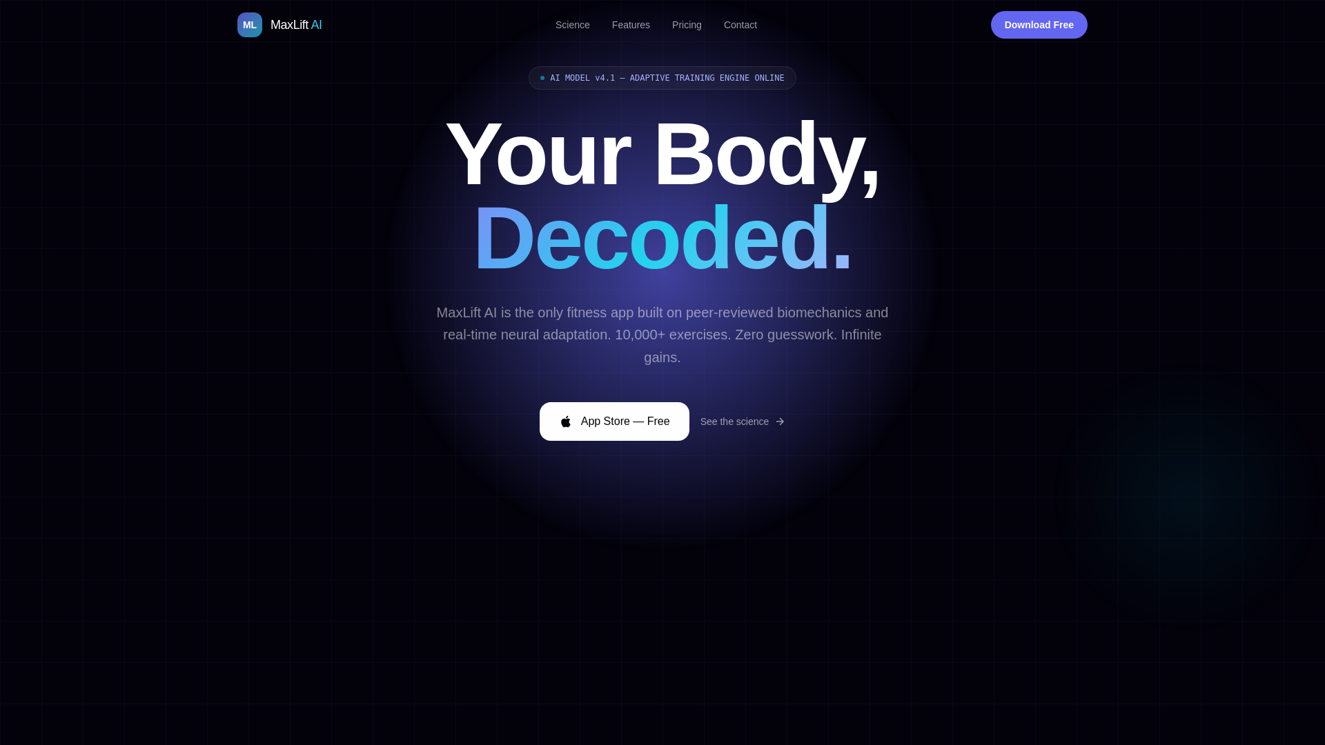 website screenshot of https://maxliftai.pages.dev/