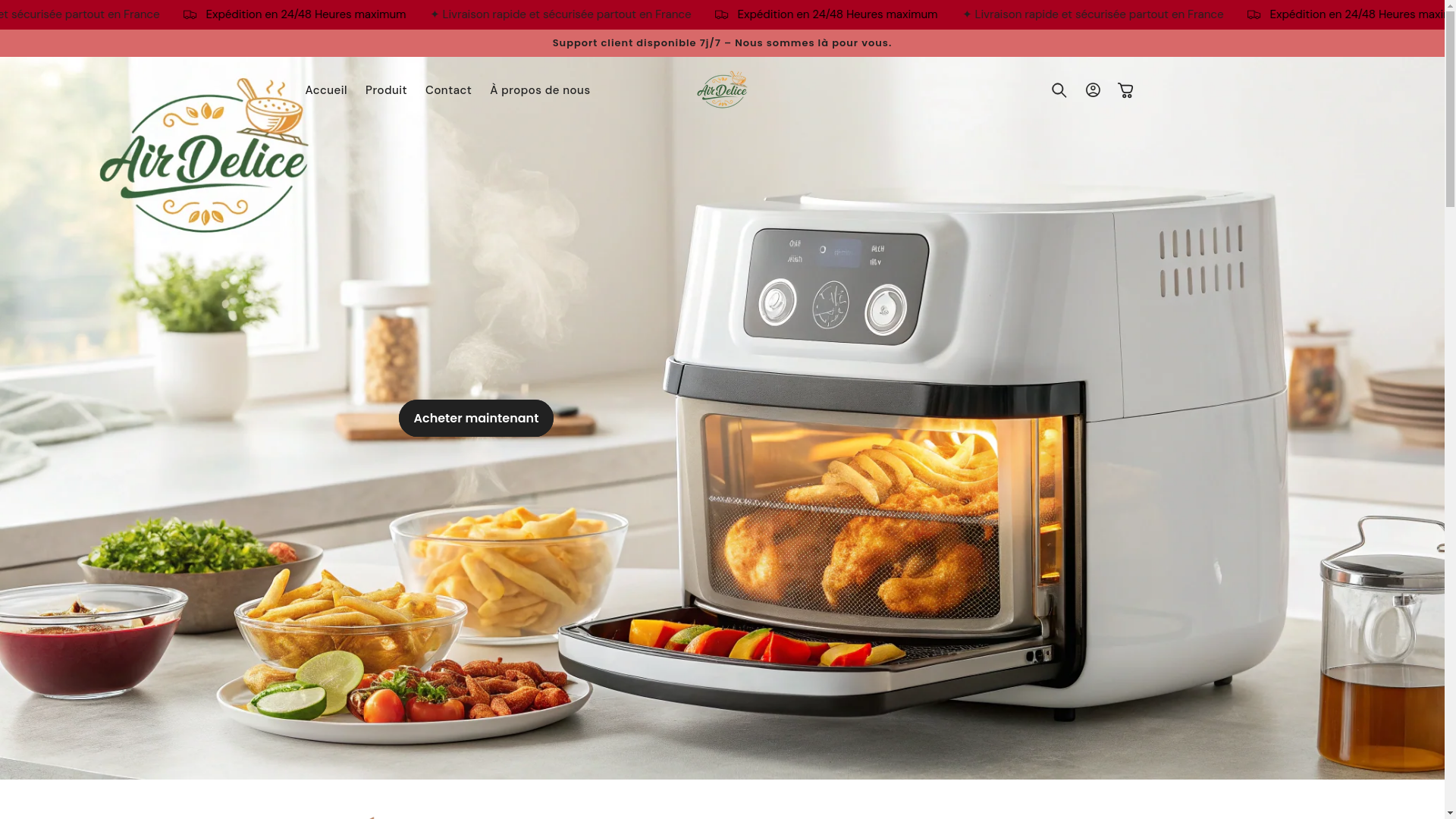 website screenshot of https://airdelice.co/