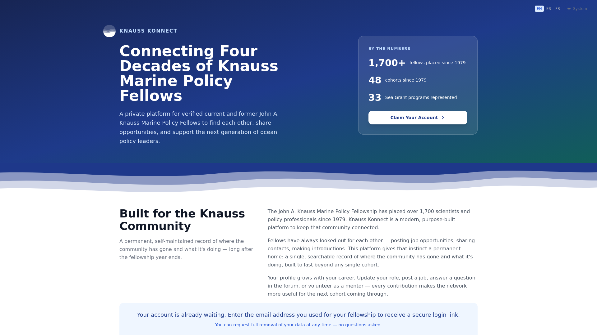 website screenshot of https://knausskonnect.com/