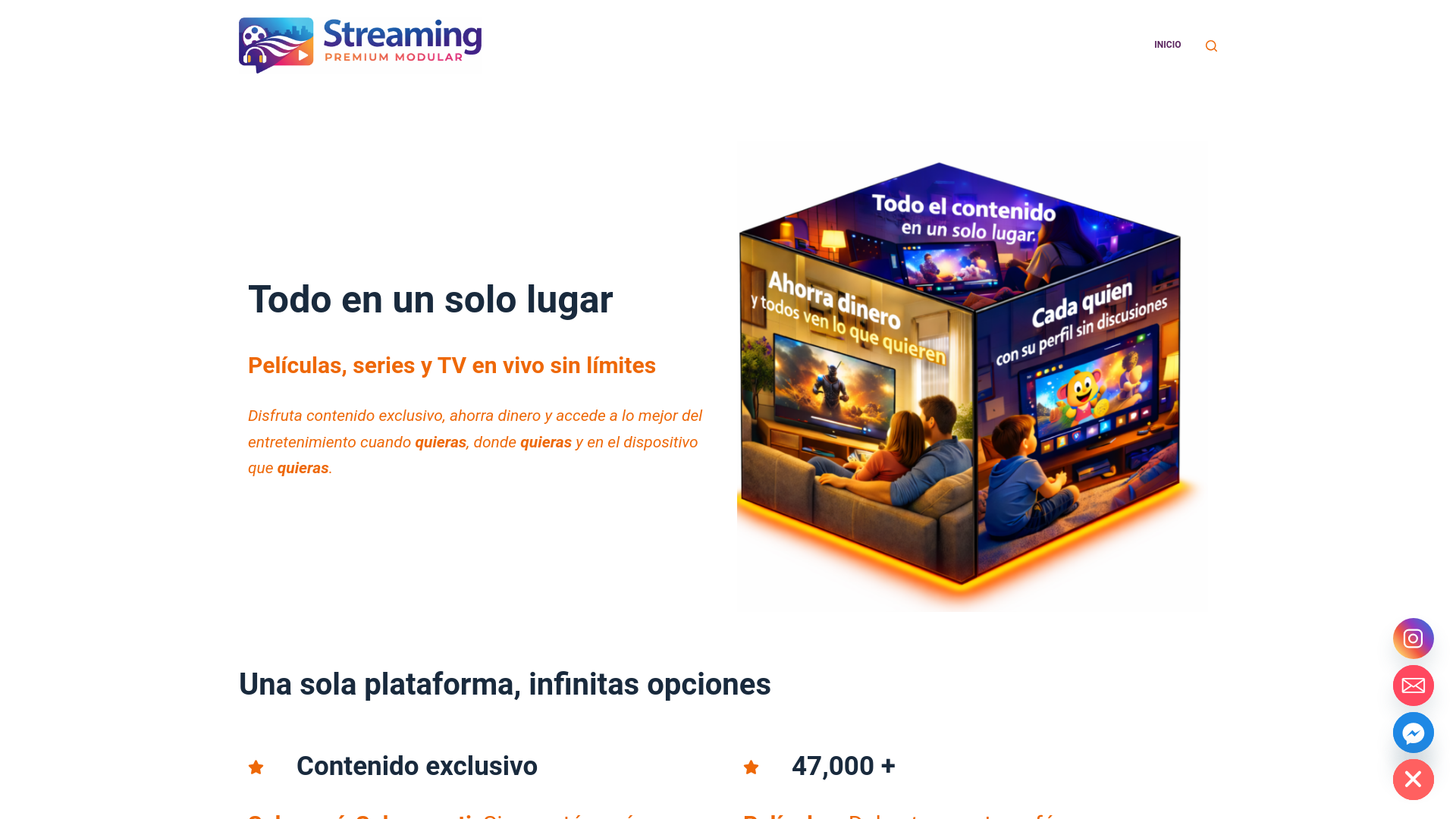 website screenshot of https://streamingpremiummodular.com