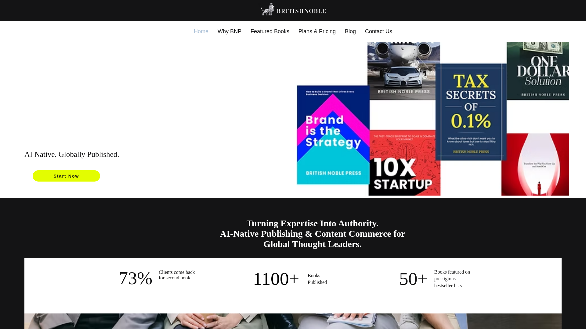 website screenshot of https://britishnoble.ai