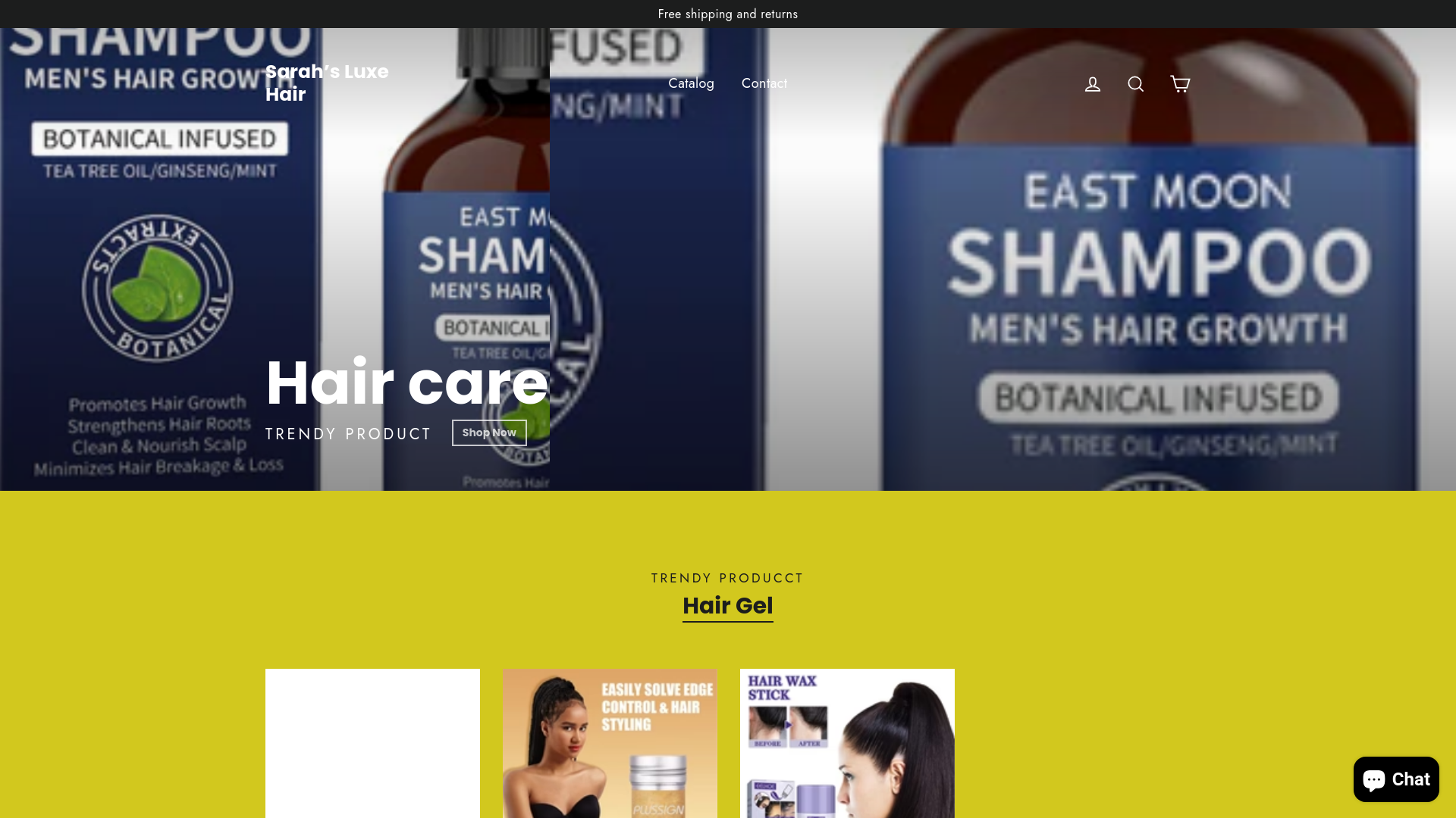 website screenshot of https://sarahsluxehair.com/