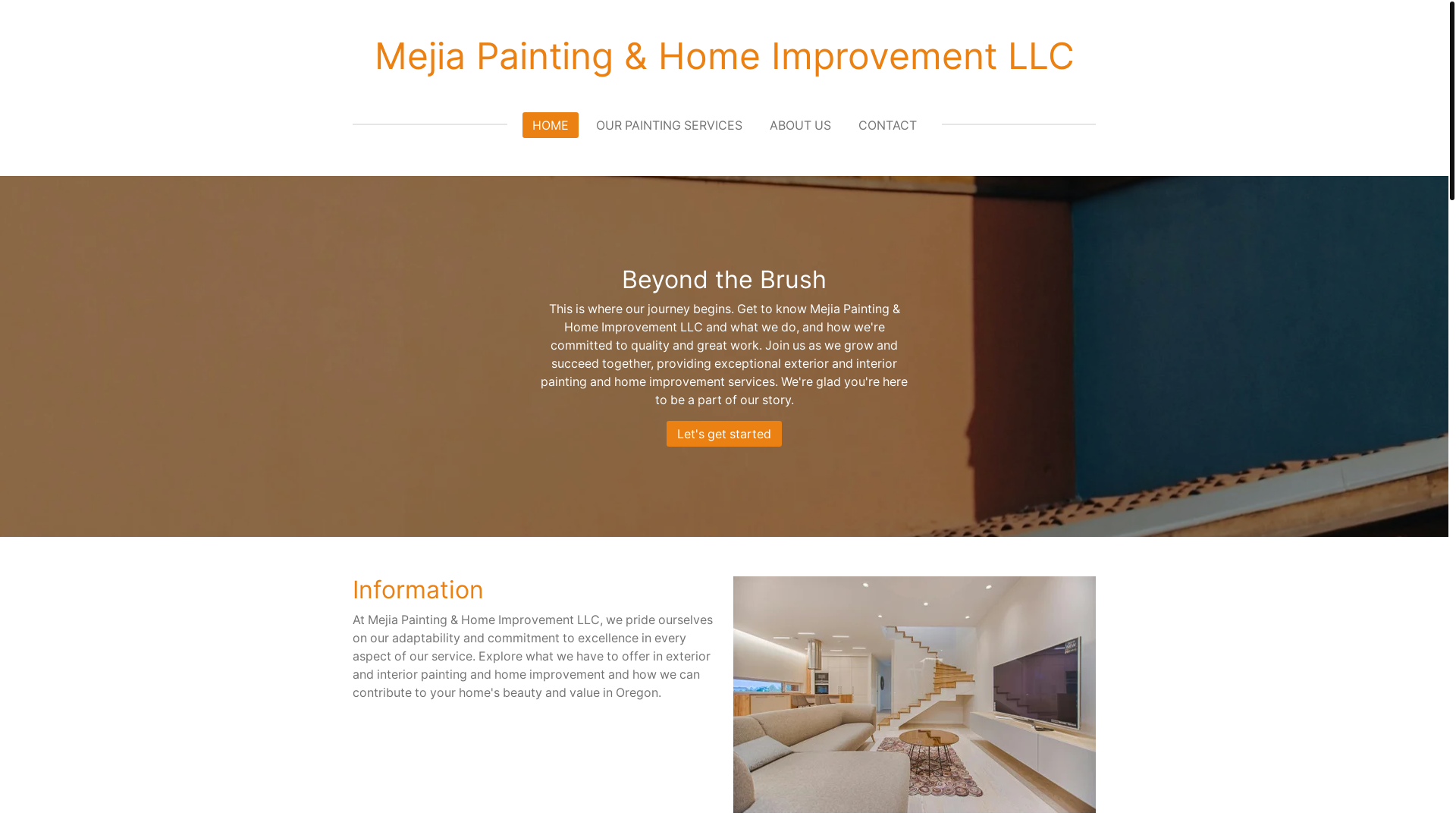 website screenshot of https://mejiapaintinghomeimprovementllc.com/
