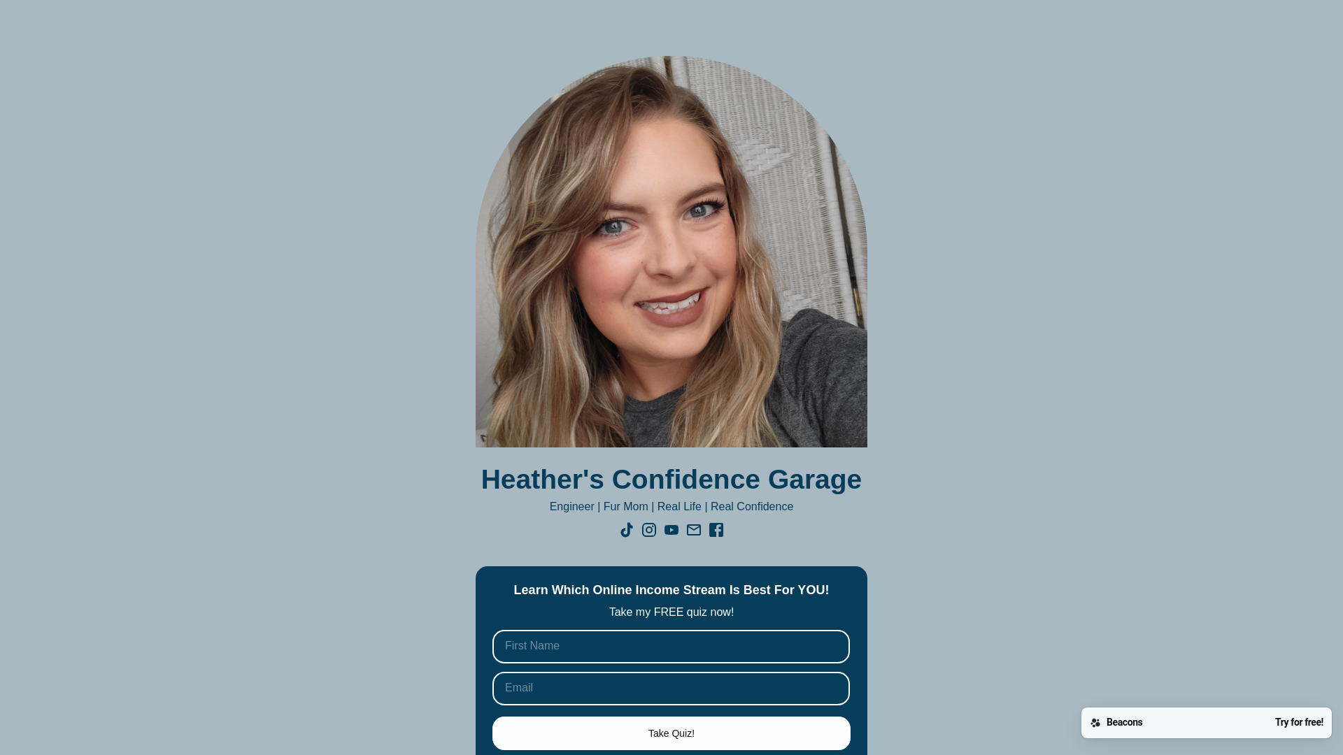 website screenshot of https://heathersconfidencegarage.com/