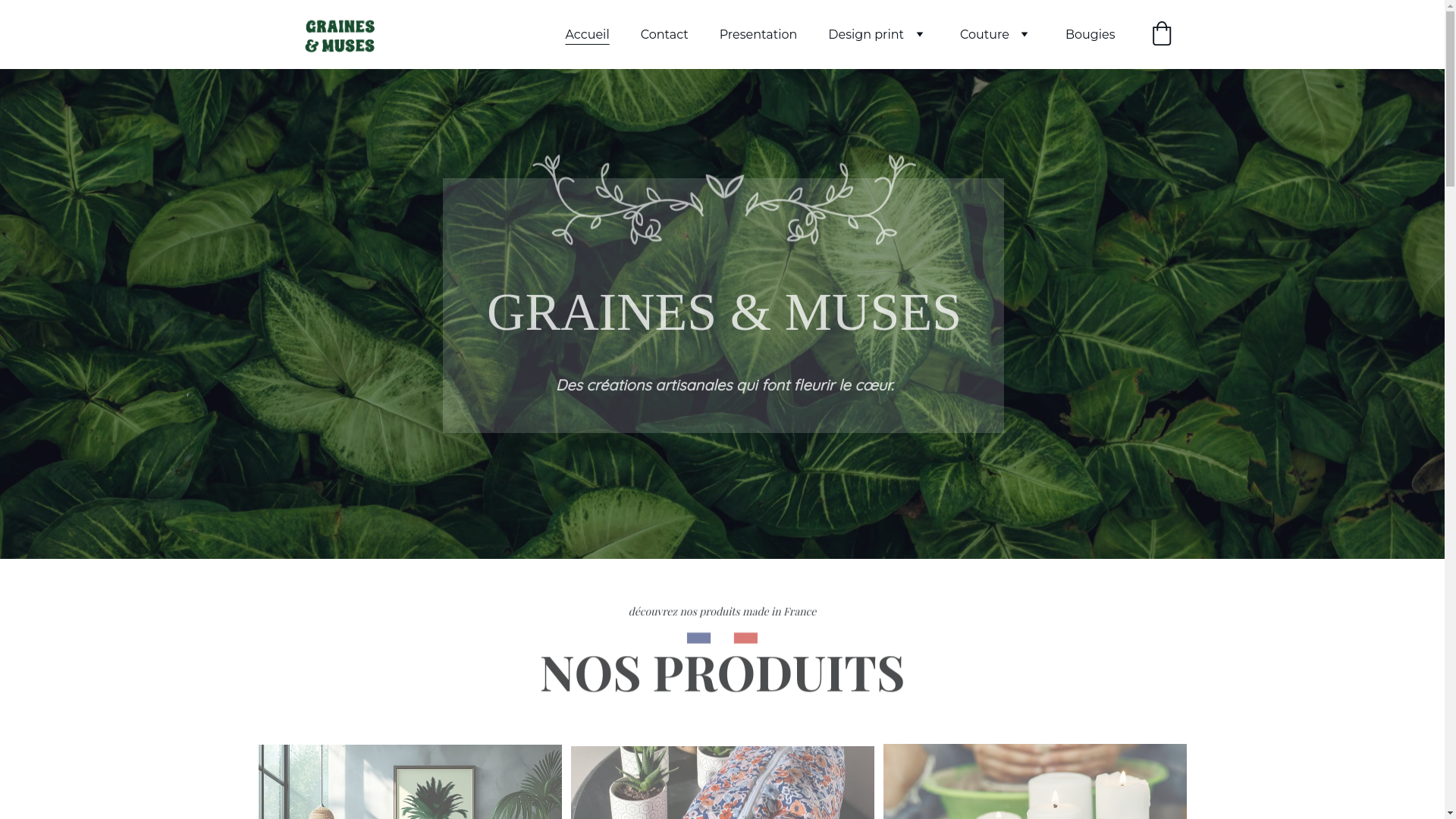 website screenshot of https://grainesetmuses.fr/