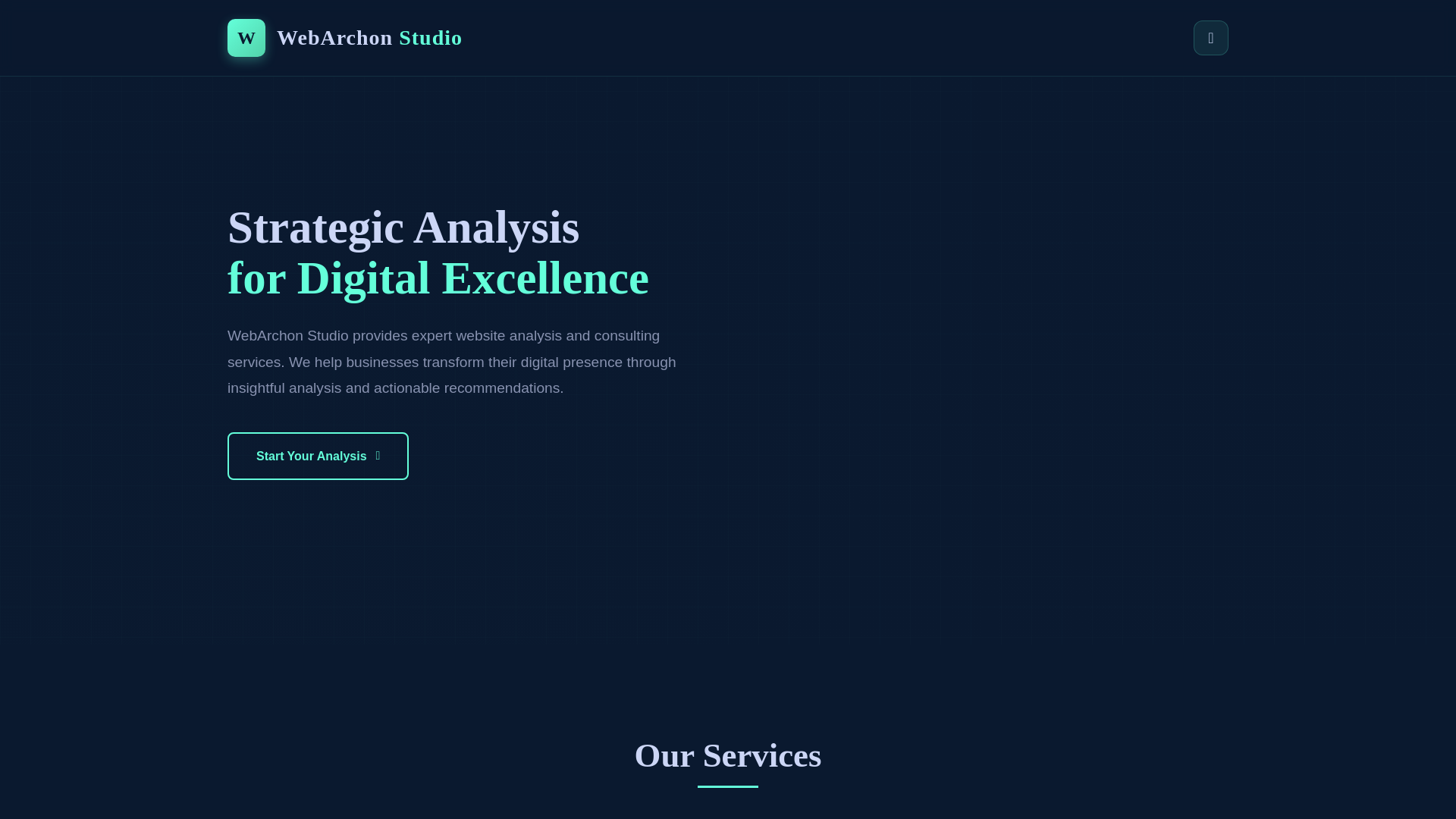 website screenshot of https://webarchon.com/