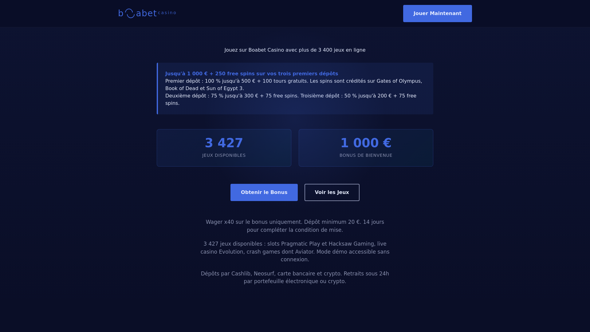 website screenshot of https://boabet-casino.fr