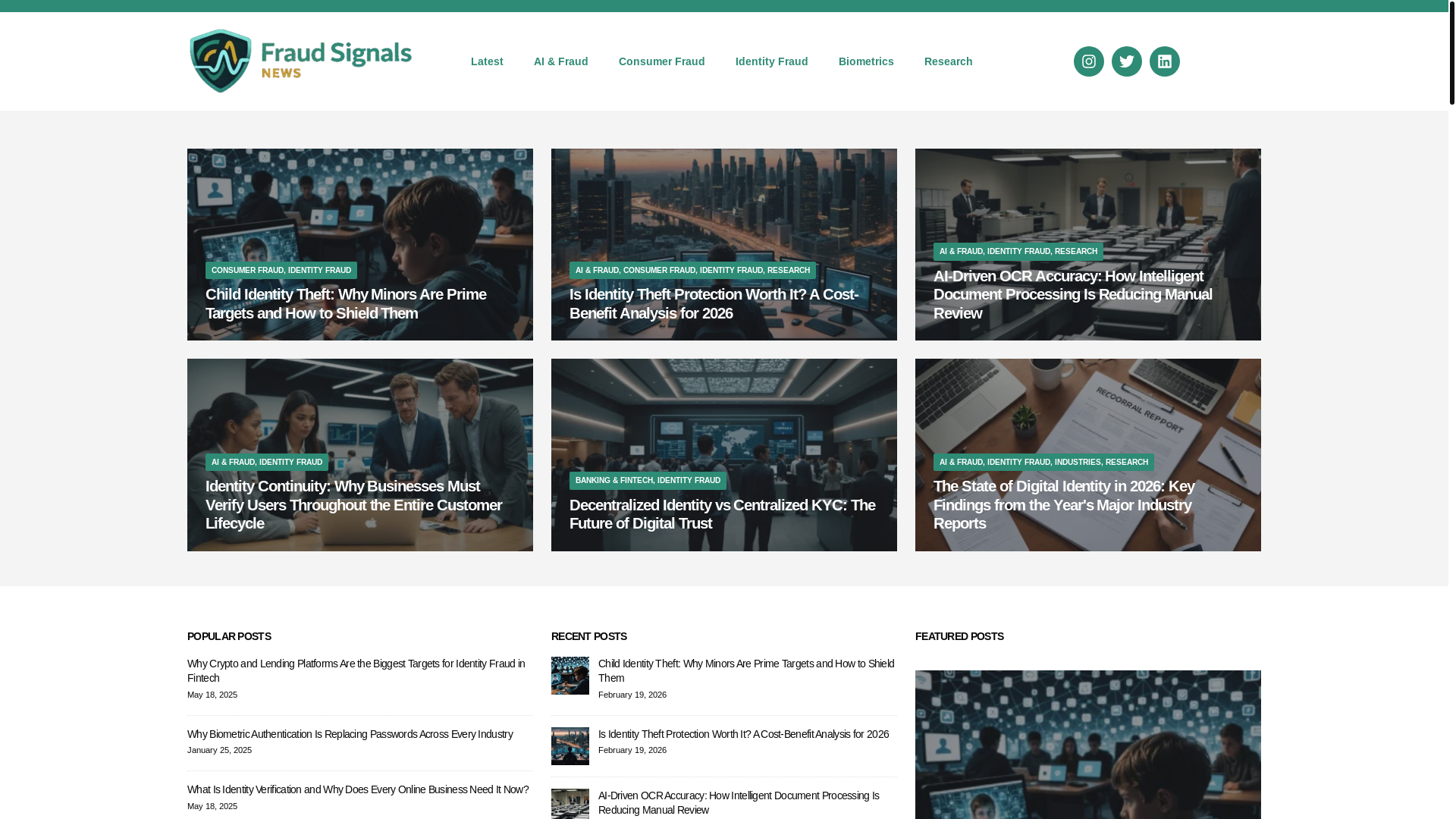 website screenshot of https://fraudsignals.news/