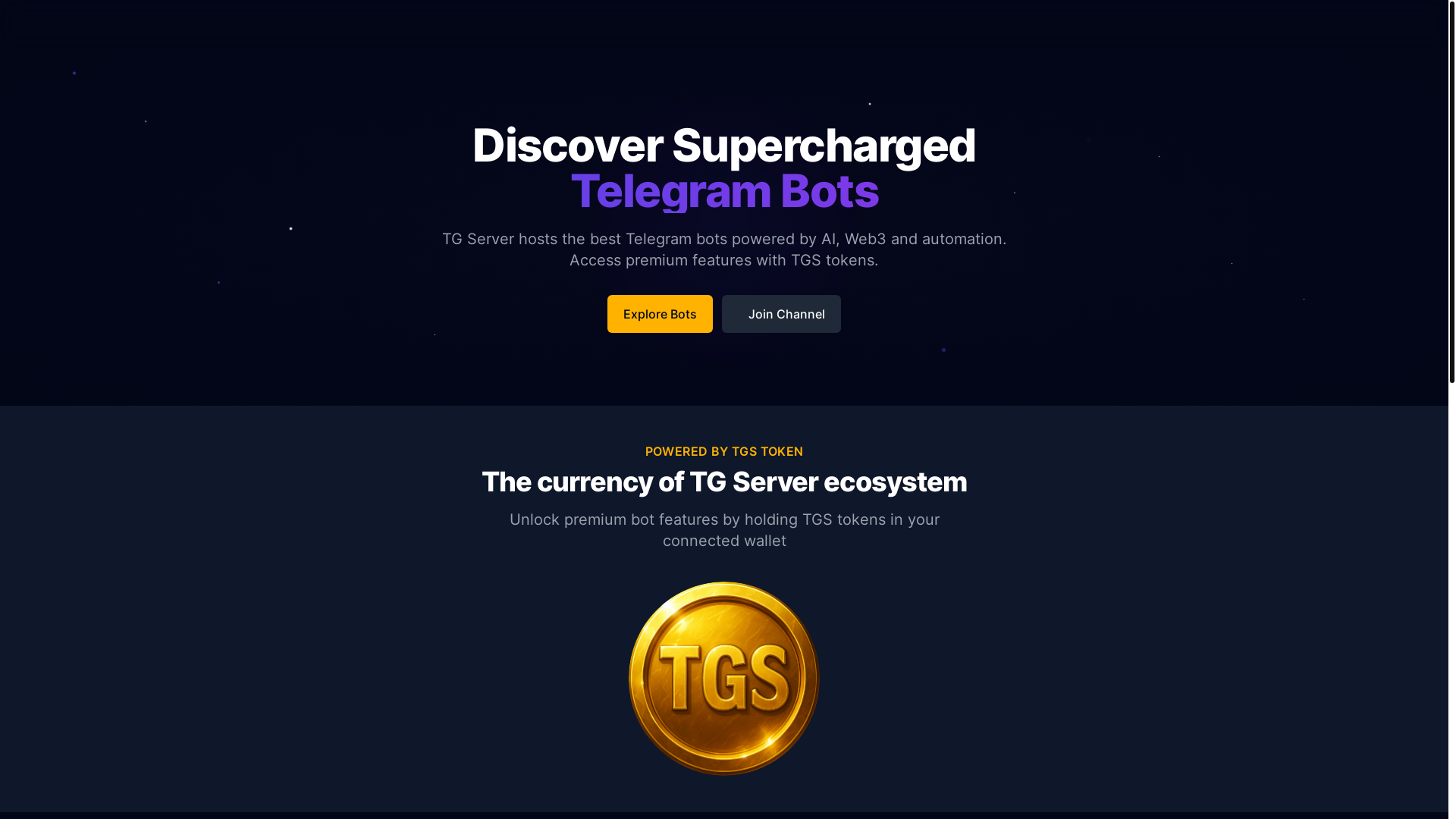 website screenshot of https://tgserver.pages.dev/