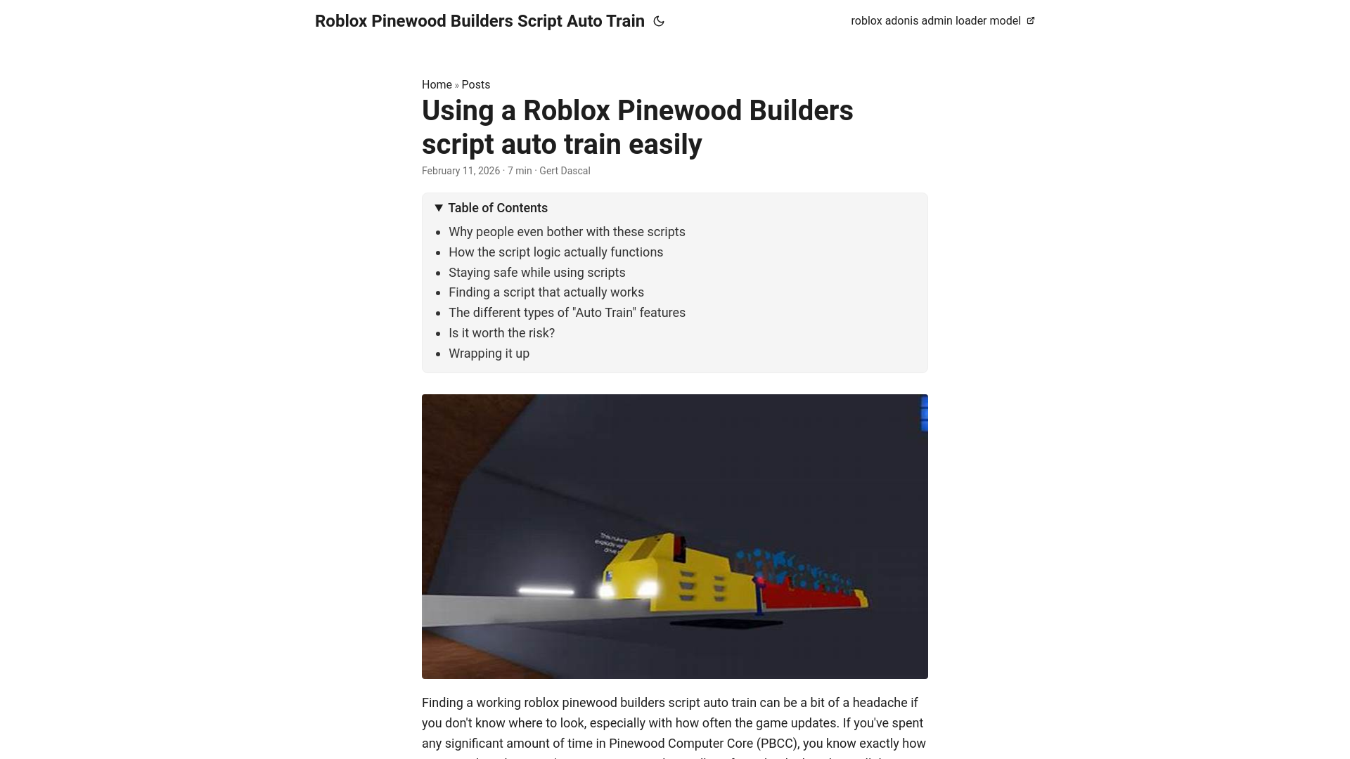 website screenshot of https://roblox-pinewood-builders-script-auto-train.pages.dev/