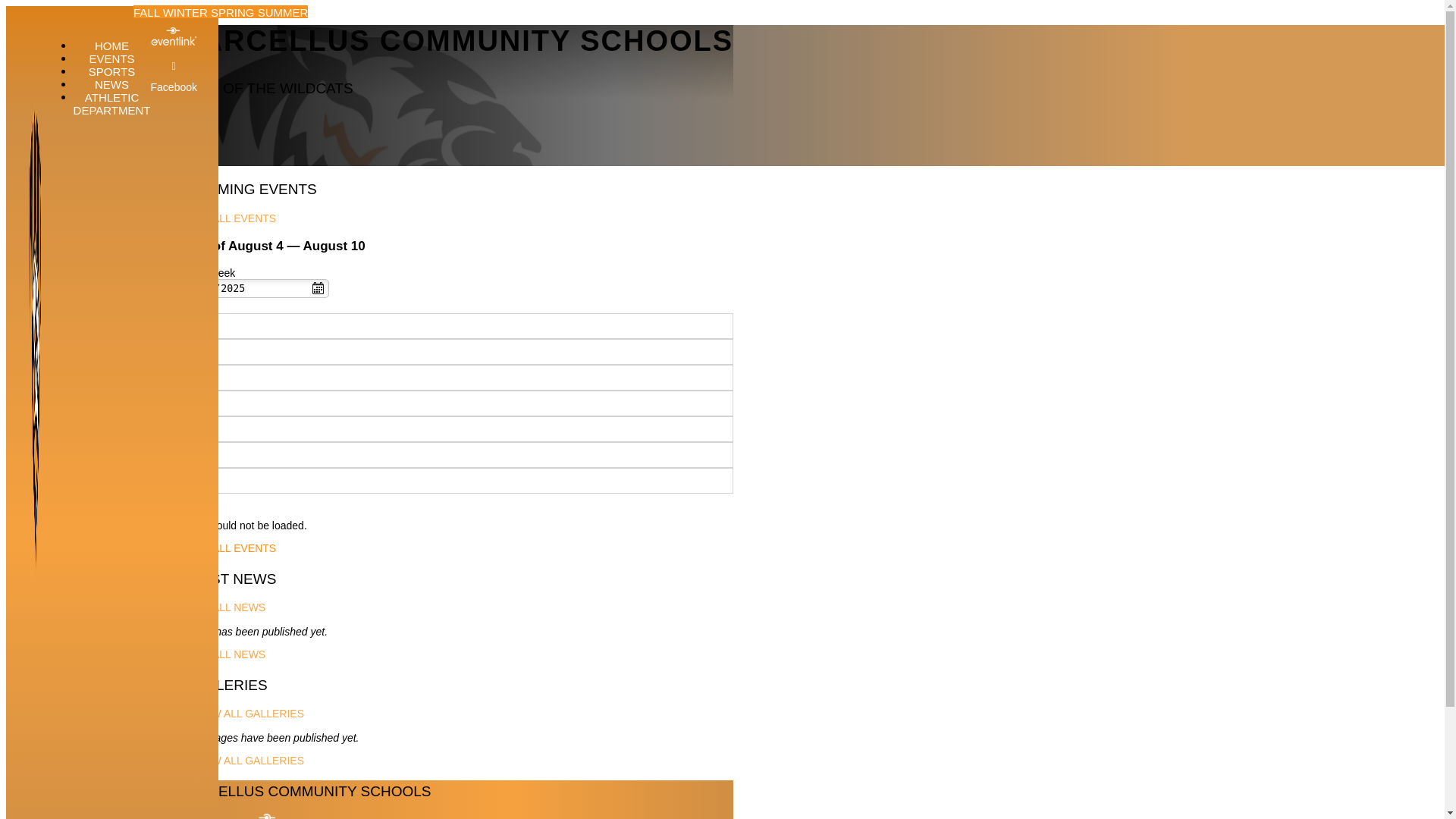 website screenshot of https://marcellusathletics.com/