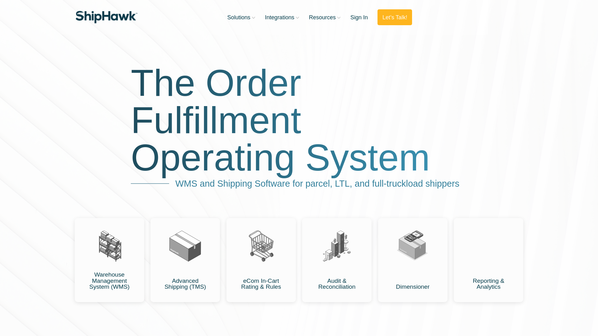 website screenshot of https://goshiphawkapp.com/