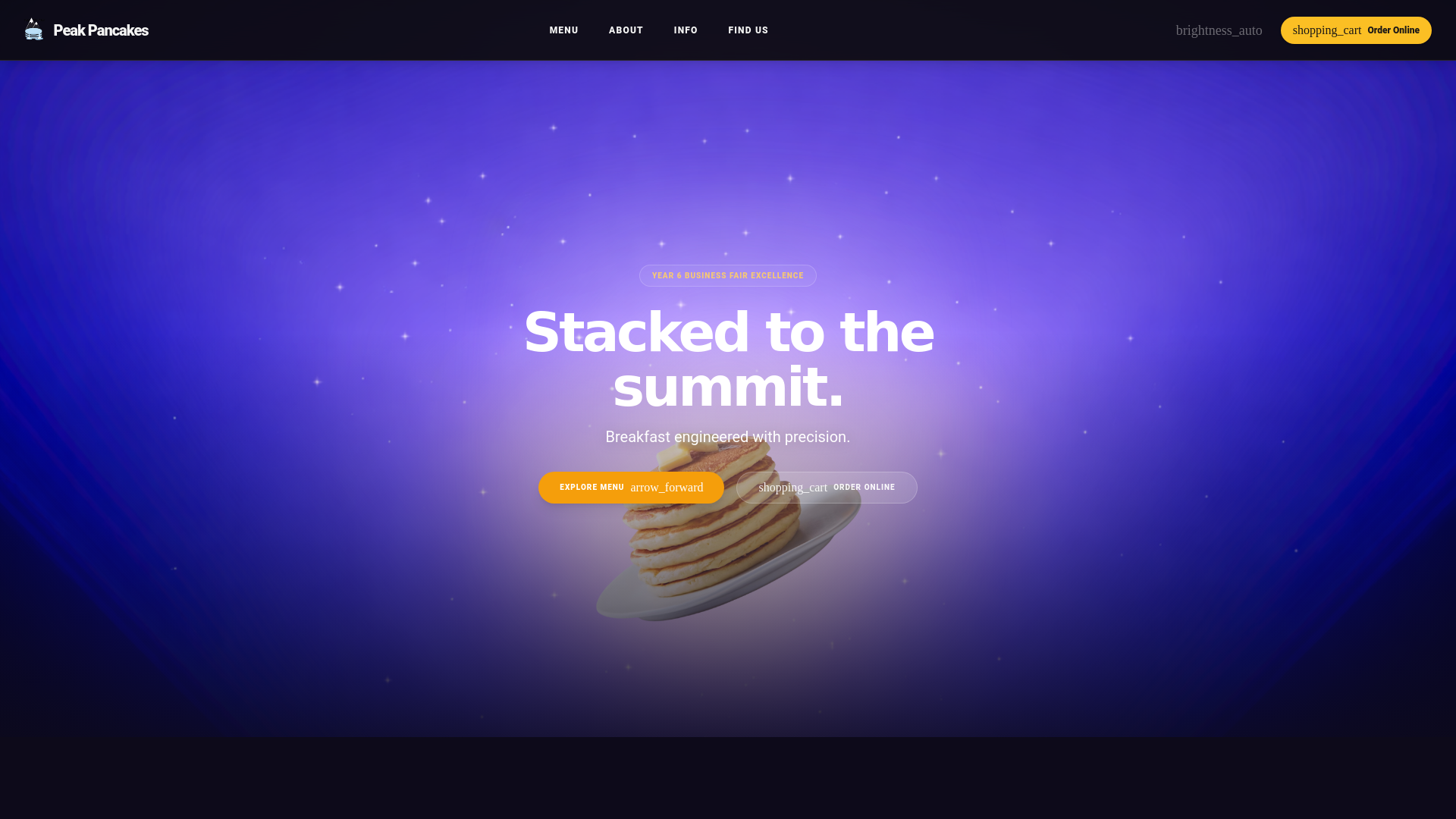website screenshot of https://peakpancakes.me