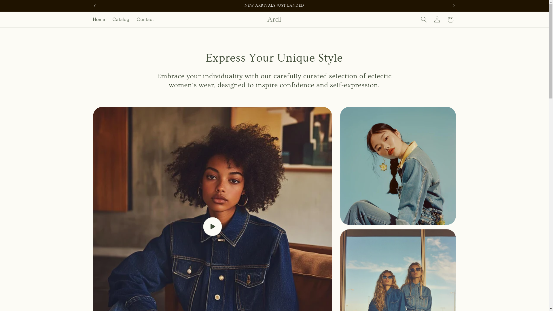 website screenshot of https://wearardi.com/