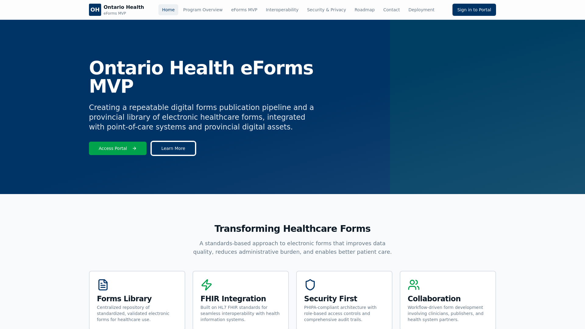 website screenshot of https://eformshub.com/