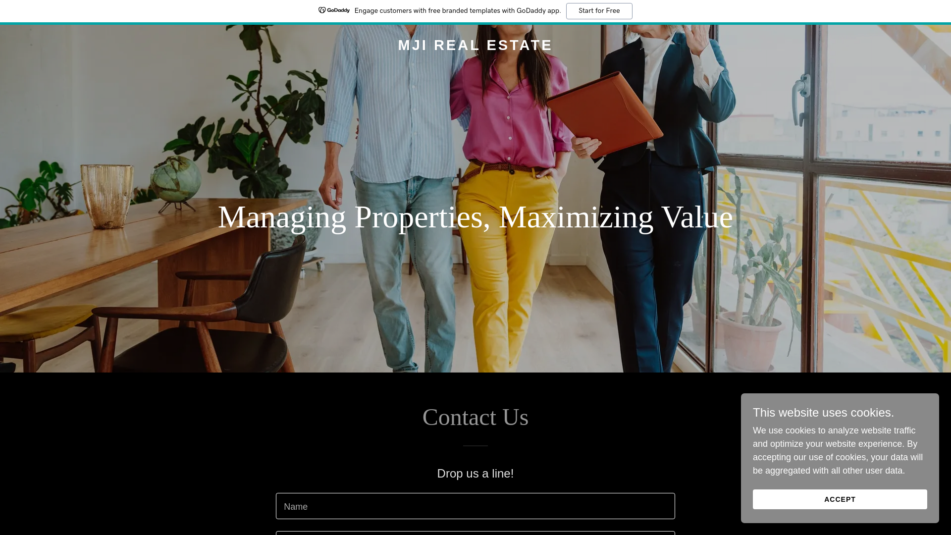 website screenshot of https://mjirealestate.com