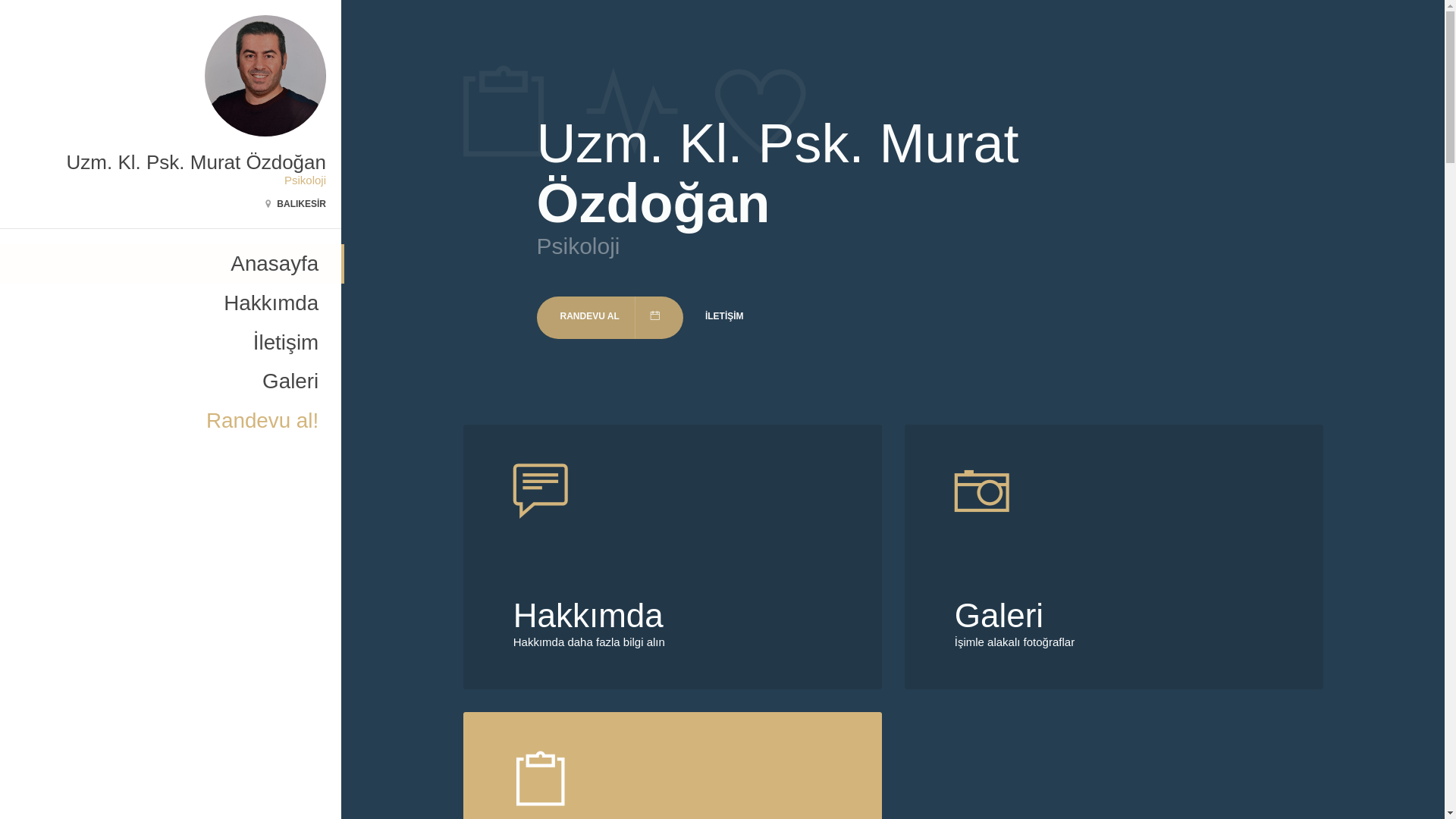 website screenshot of https://klinikpsikologmuratozdogan.com/