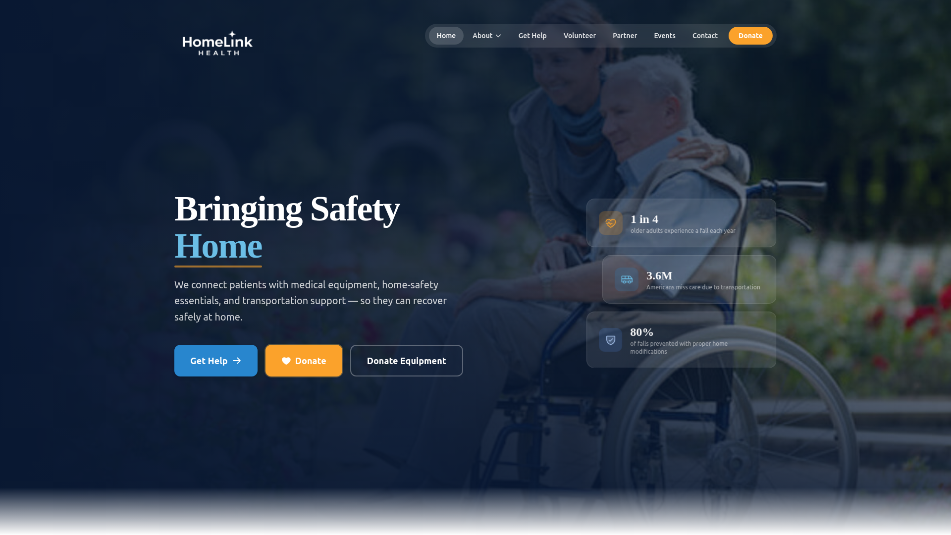website screenshot of https://homelinkhealth.org/