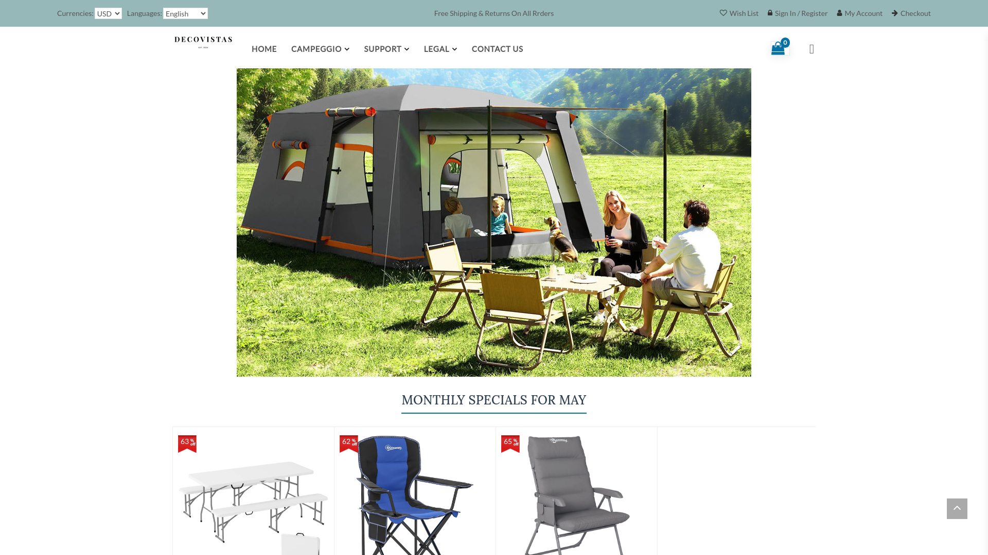 website screenshot of https://decovistas.com/