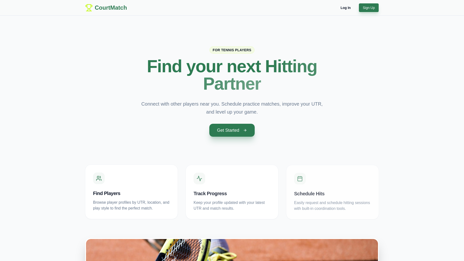 website screenshot of https://courtmatch.org