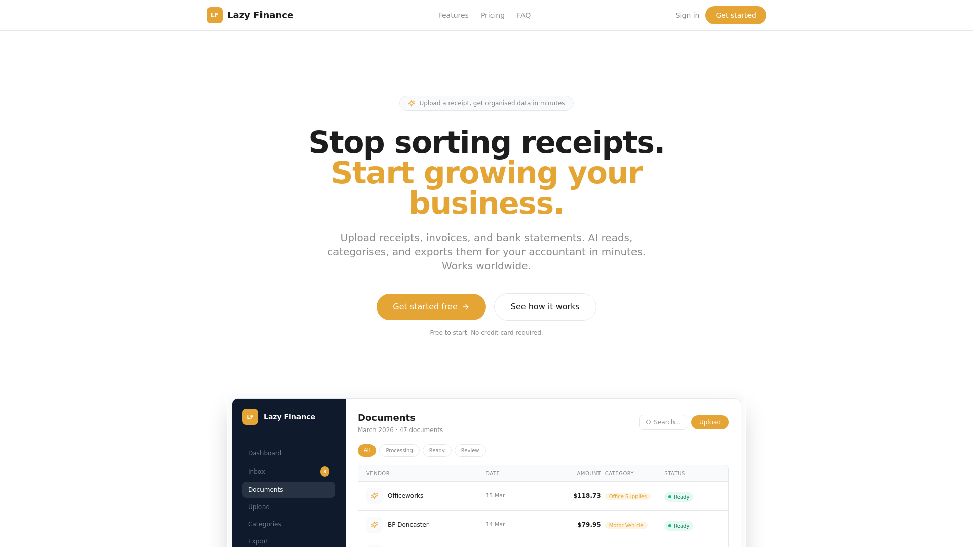 website screenshot of https://lazyfinance-web.pages.dev/