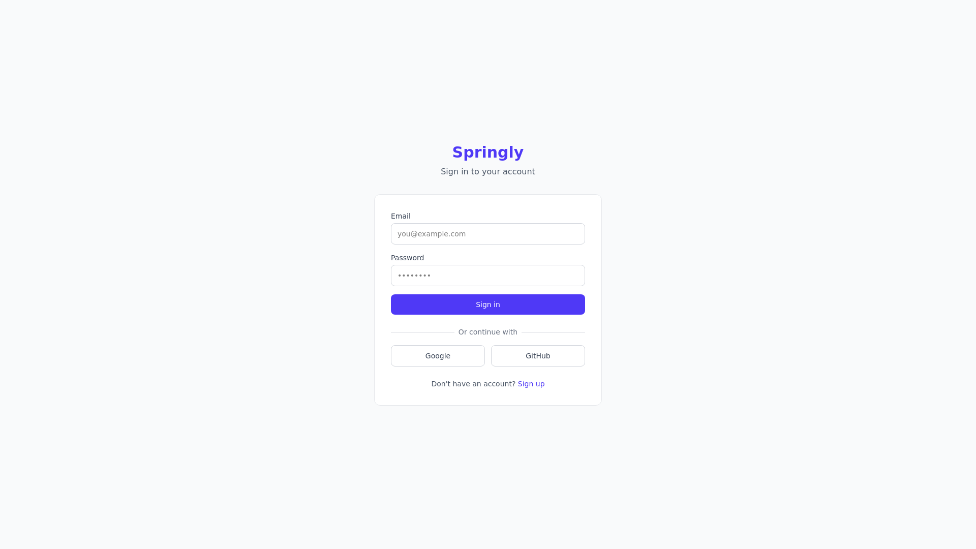 website screenshot of https://springly-app.pages.dev/