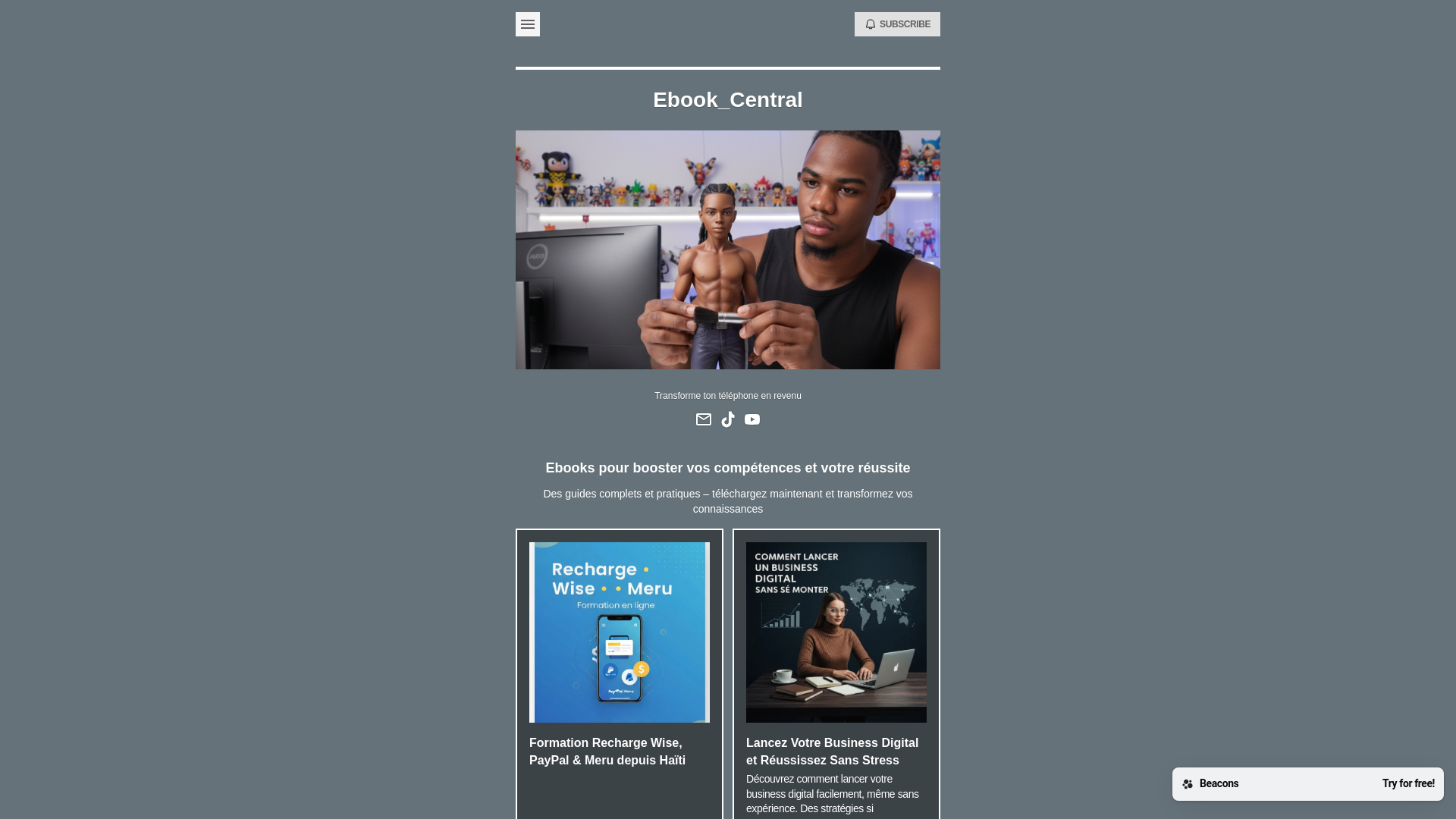 website screenshot of https://ebookcentral.me