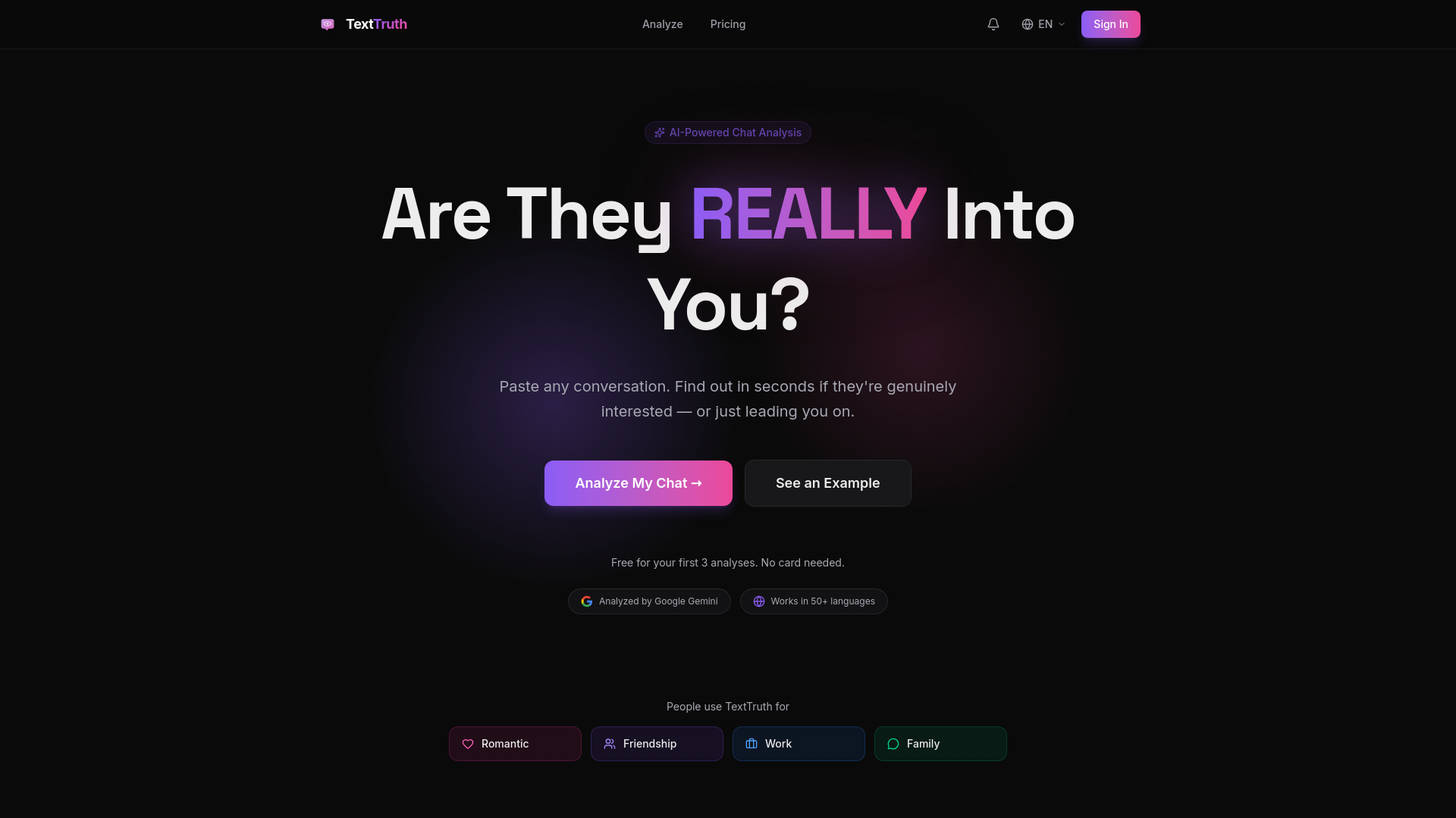 website screenshot of https://texttruths.com/